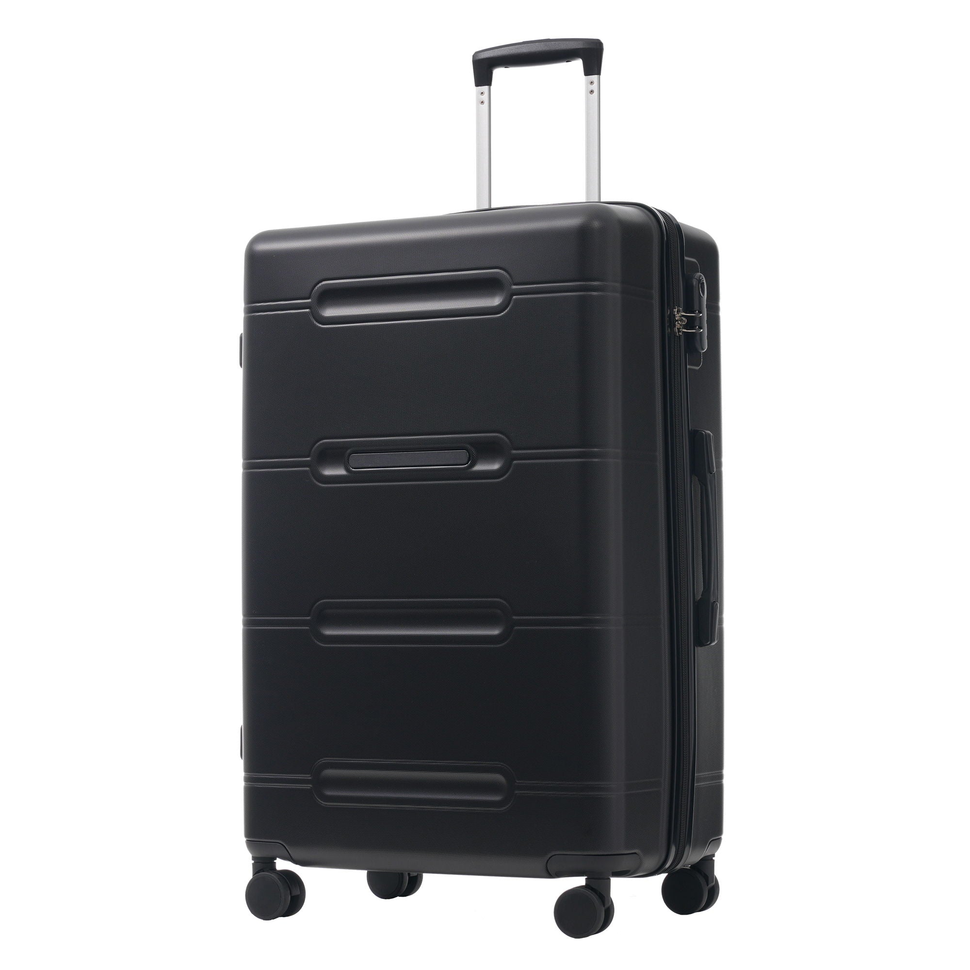 6 Piece Lightweight Hardshell Luggage Set With Double Spinner Wheels, Password Lock