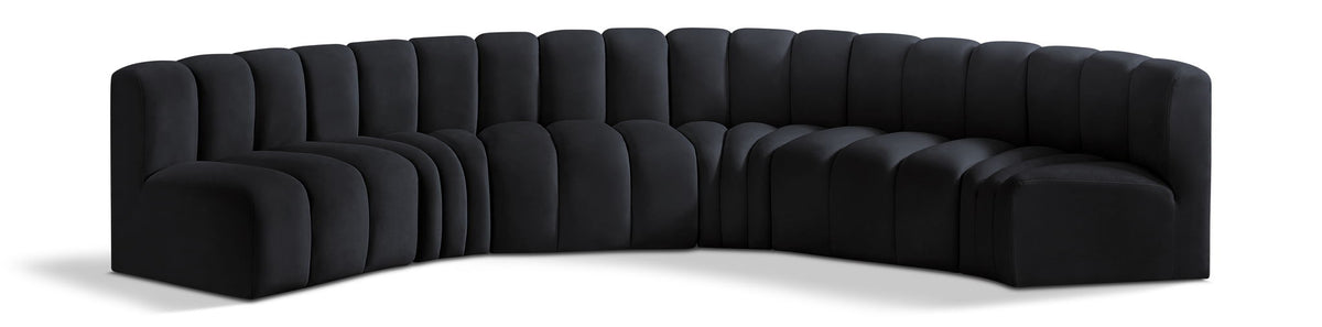 Arc - Velvet 6 Piece U-Shaped Modular Sofa