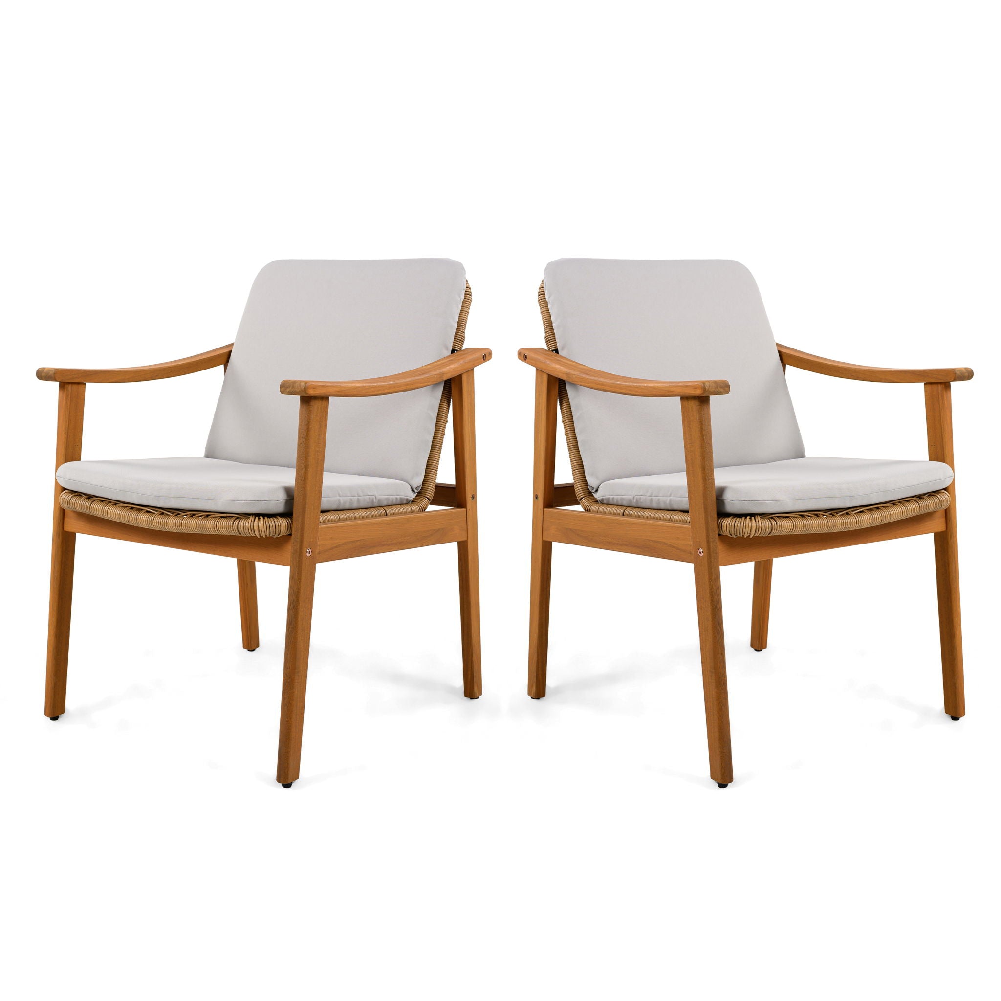 7 Piece Outdoor Patio Dining Set With & 6 Arm Chairs