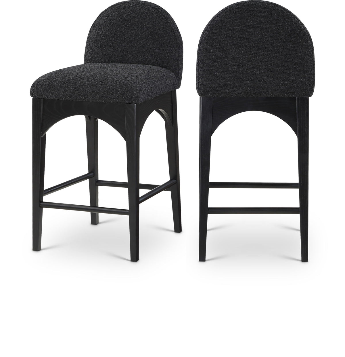 Waldorf - Boucle Stool With Black Legs