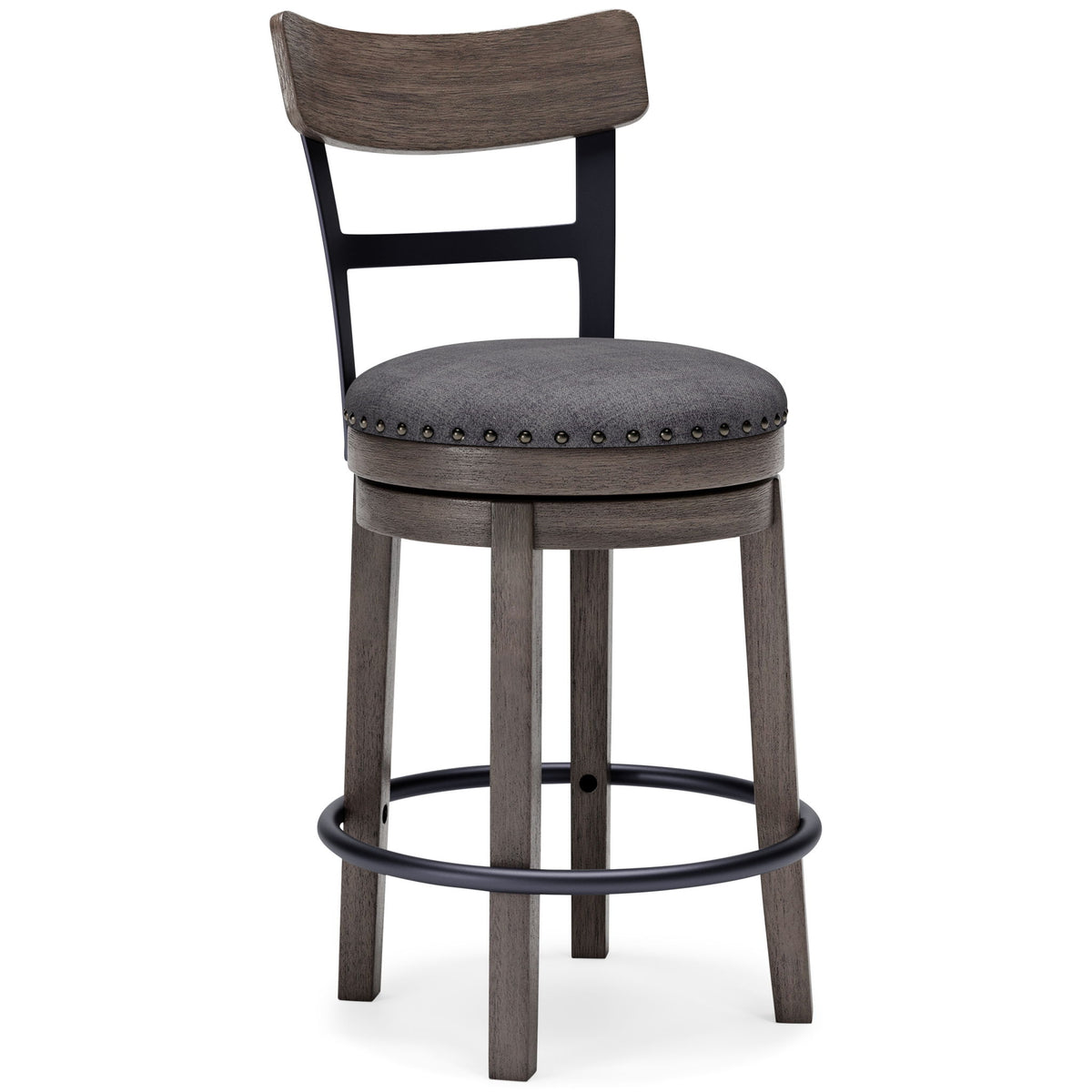 Caitbrook - UPH Swivel Barstool - Gray
