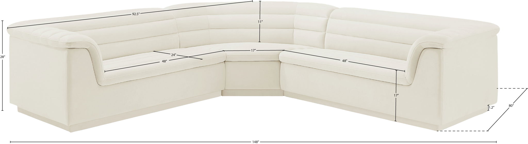 Cascade - Velvet Modular Sectional