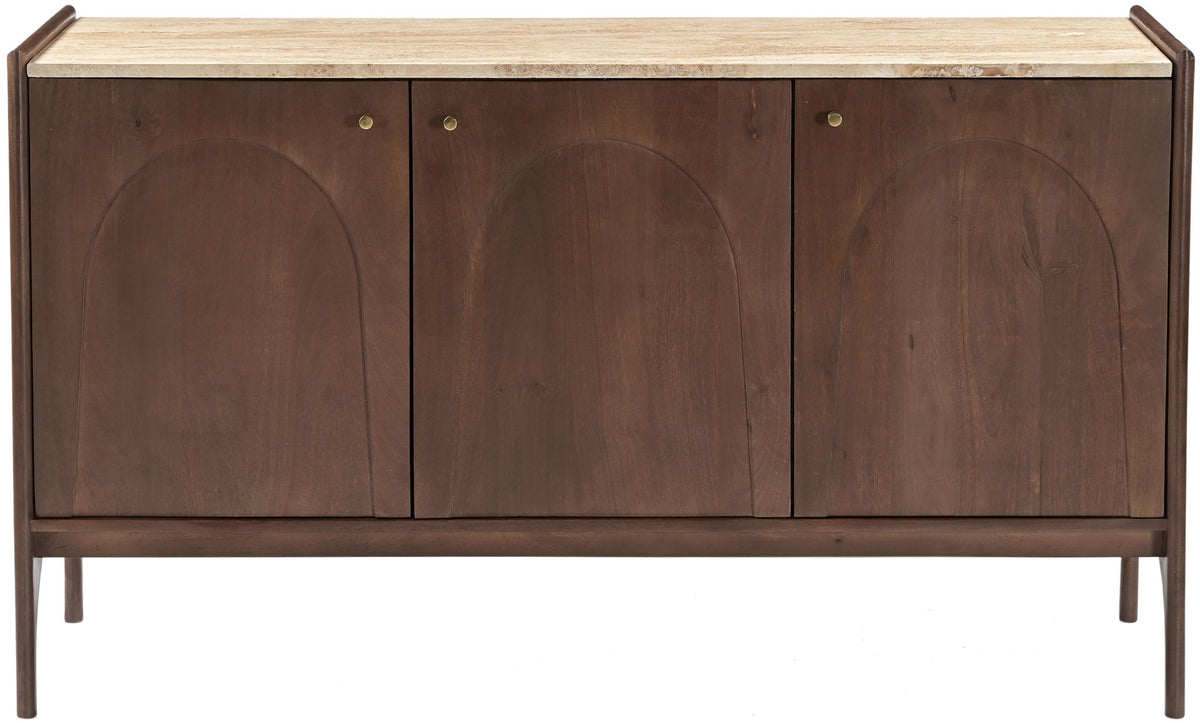 Veya - 57" Genuine Marble And Mango Wood Sideboard / Buffet