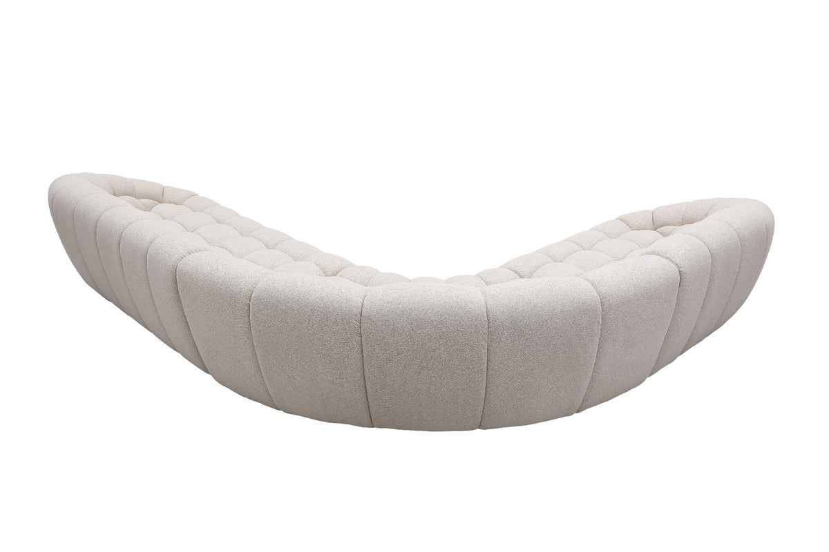 Yolonda - Modern Beige Curved Sectional Sofa