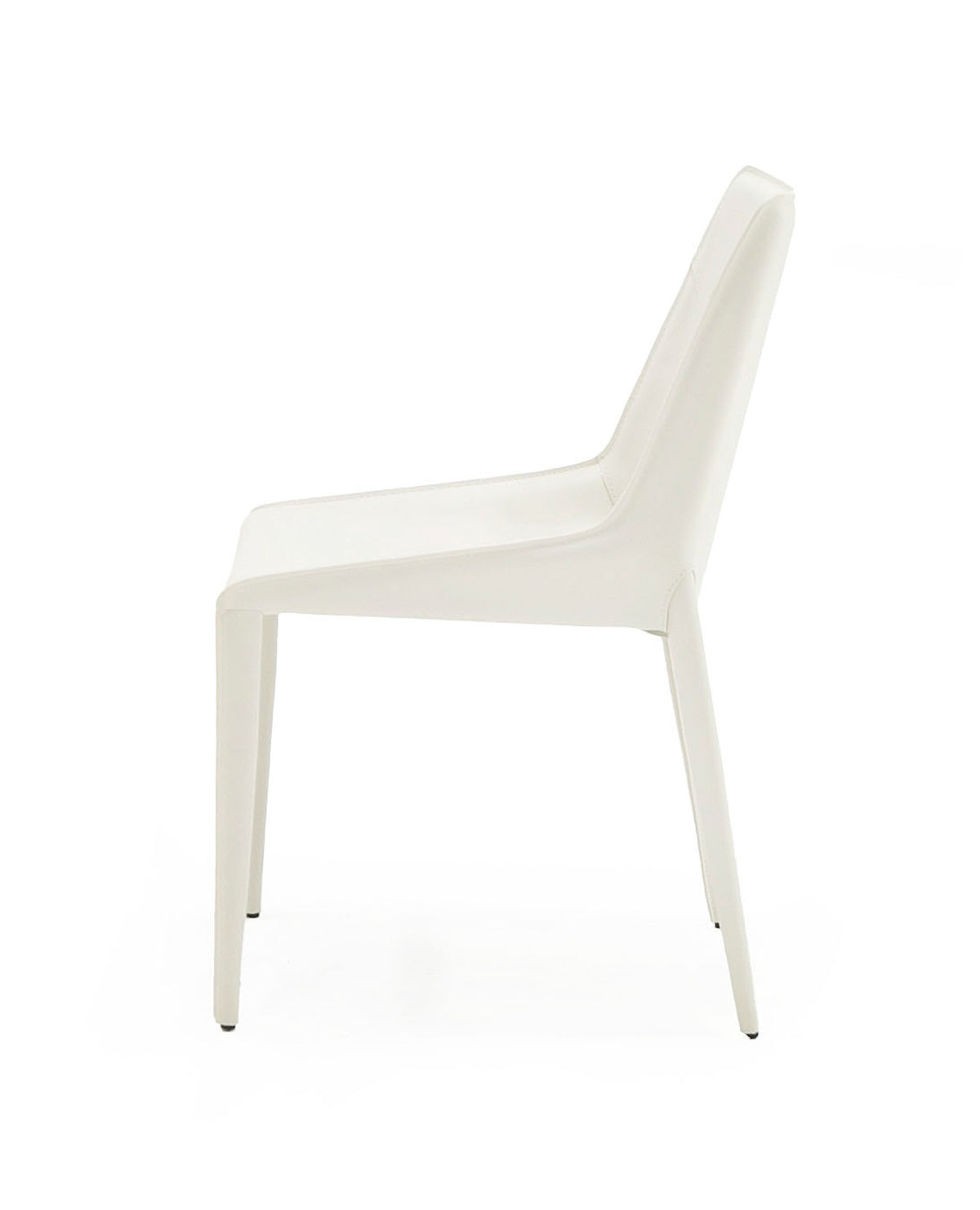 Halo - Modern Ivory Saddle Leather Dining Chair (Set of 2)