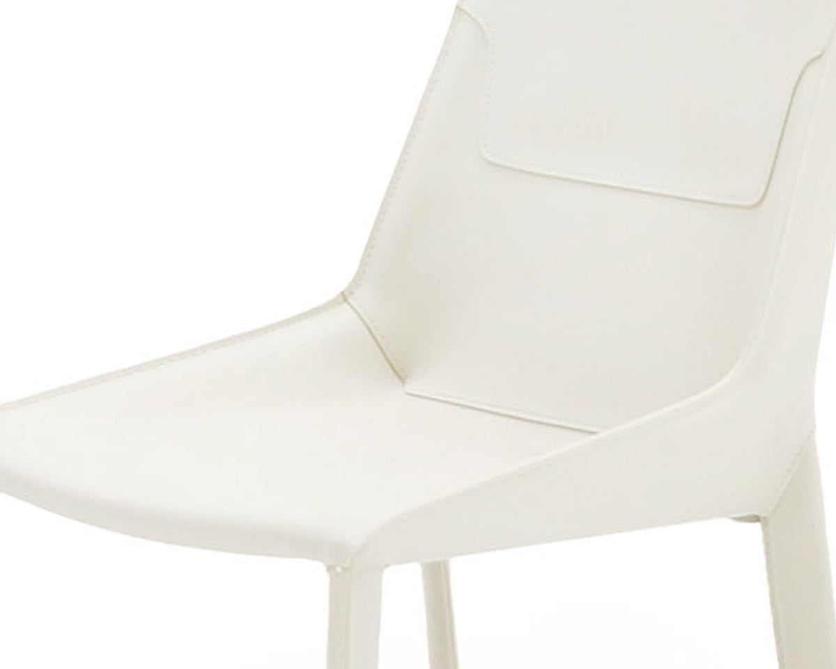 Halo - Modern Ivory Saddle Leather Dining Chair (Set of 2)