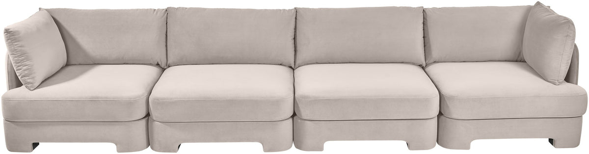 Hammond - Velvet Performance Fabric Upholstered 4 Piece Sofa