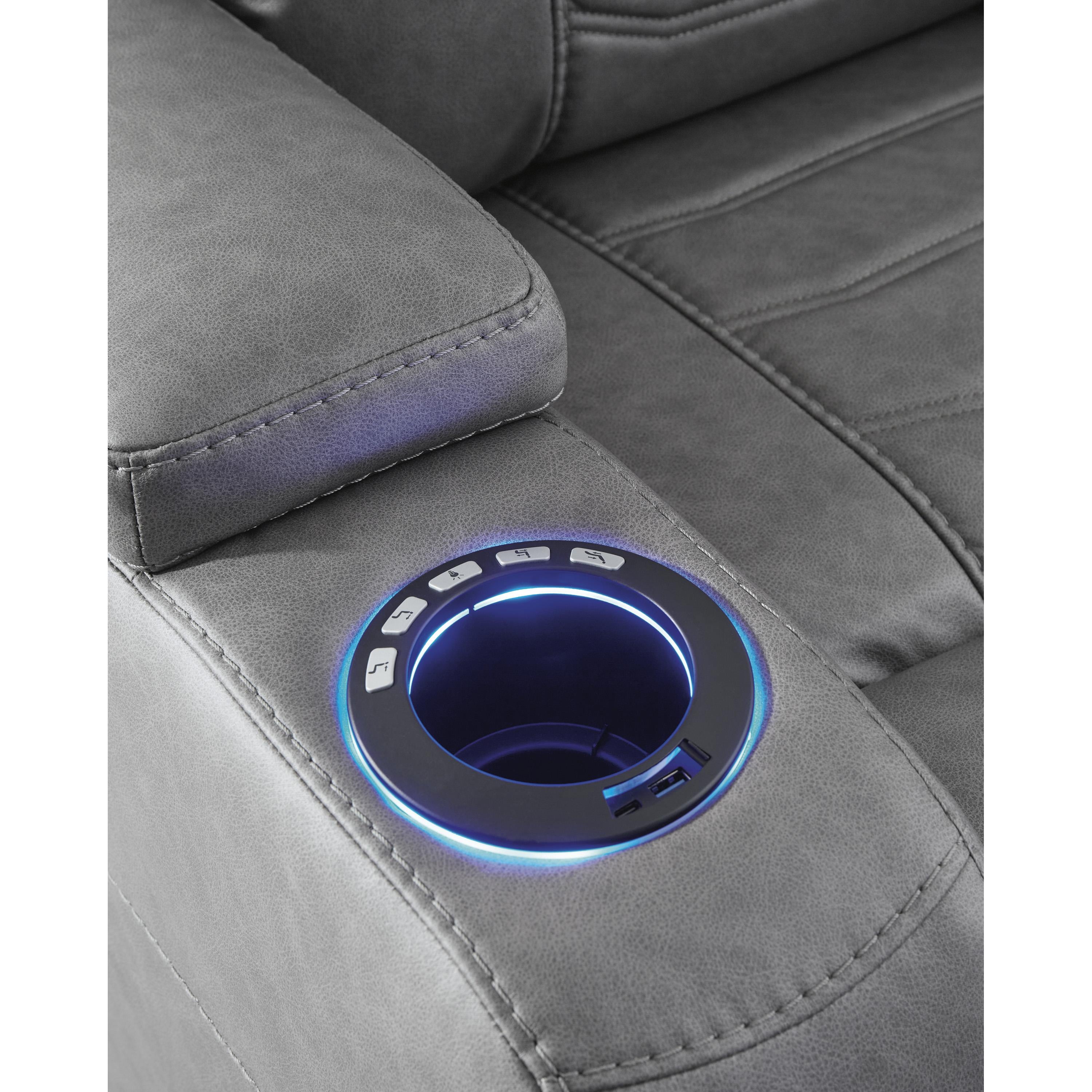 Signature Design by Ashley Schooner Rocks Power Leather Look Recliner 1610213 IMAGE 11