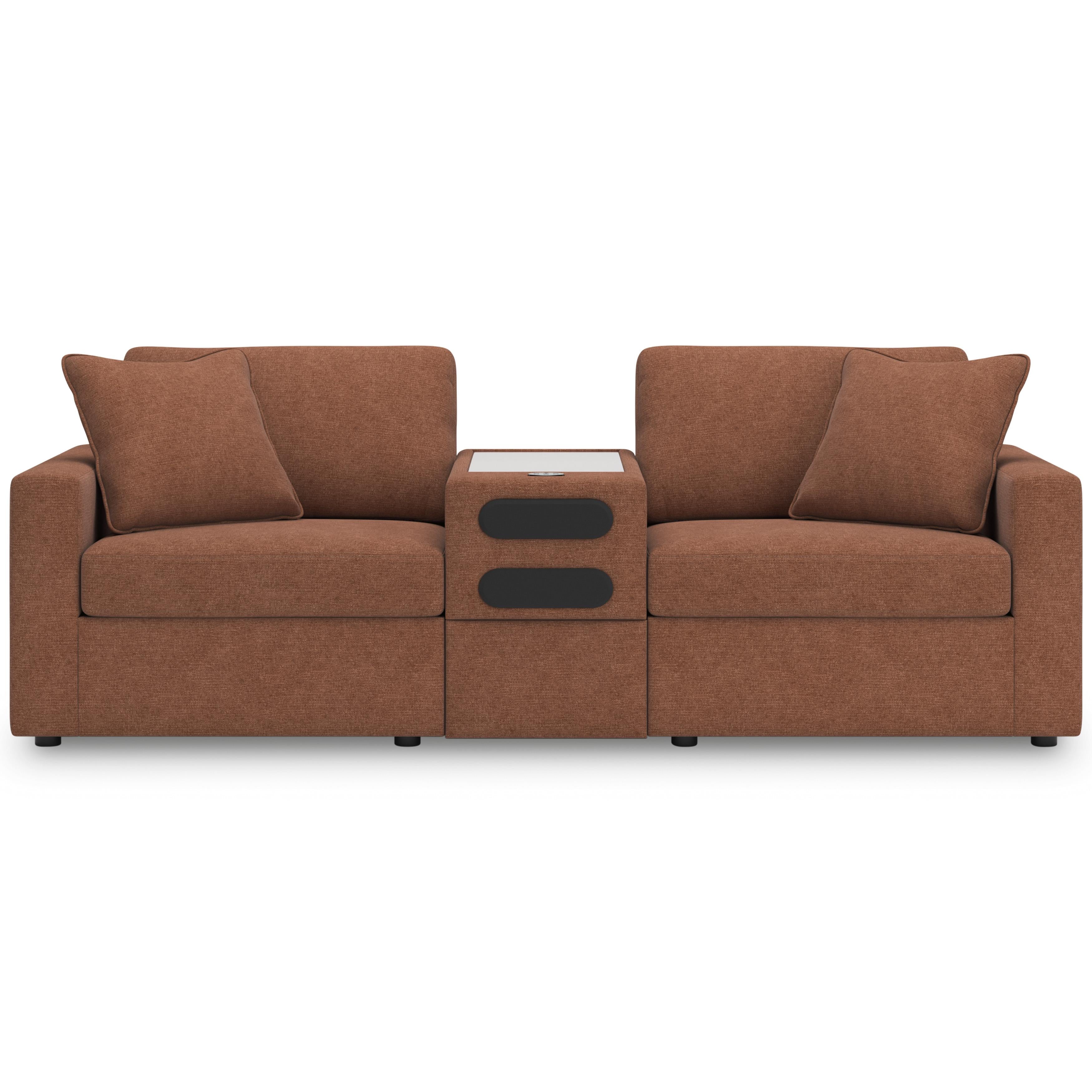 Diamond Modern Furniture Exclusive Design Modmax Stationary Fabric Loveseat with Console 9210264/9210227/9210265 IMAGE 2