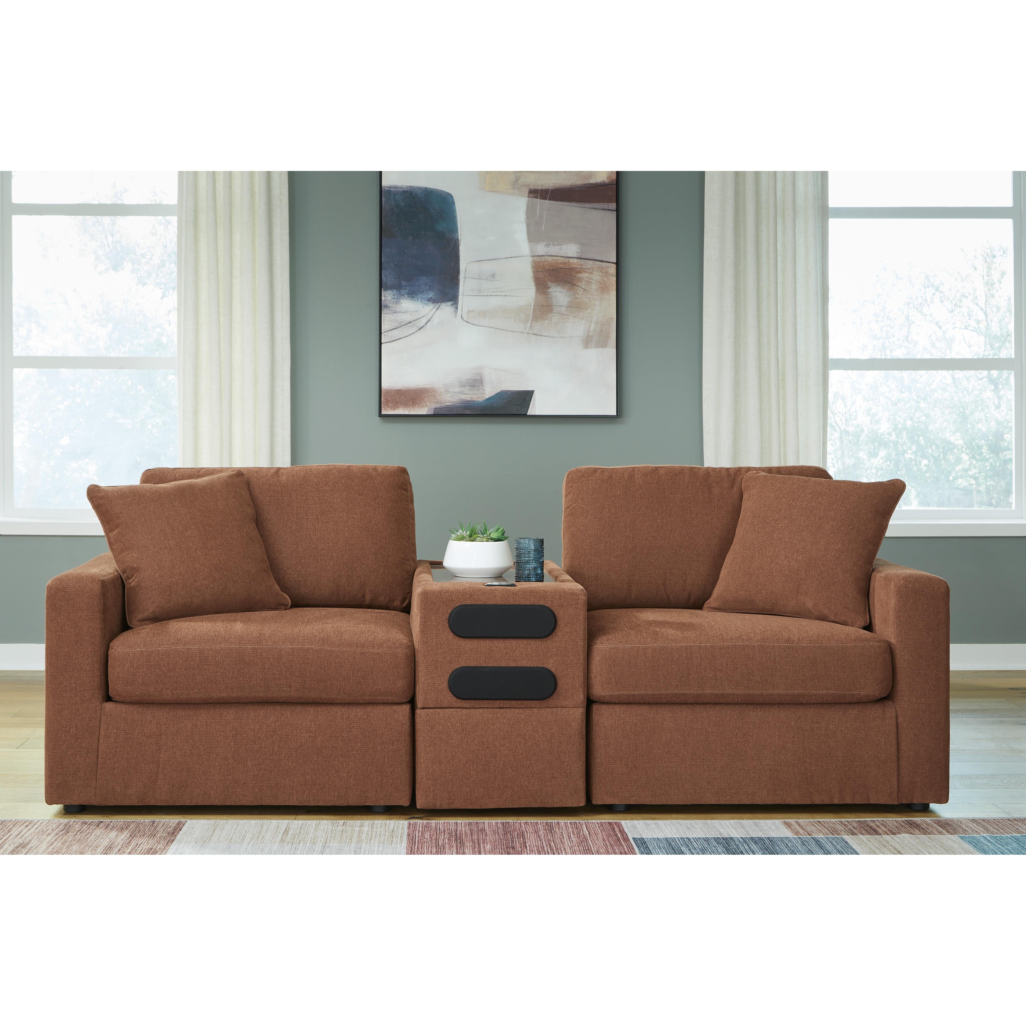 Diamond Modern Furniture Exclusive Design Modmax Stationary Fabric Loveseat with Console 9210264/9210227/9210265 IMAGE 3