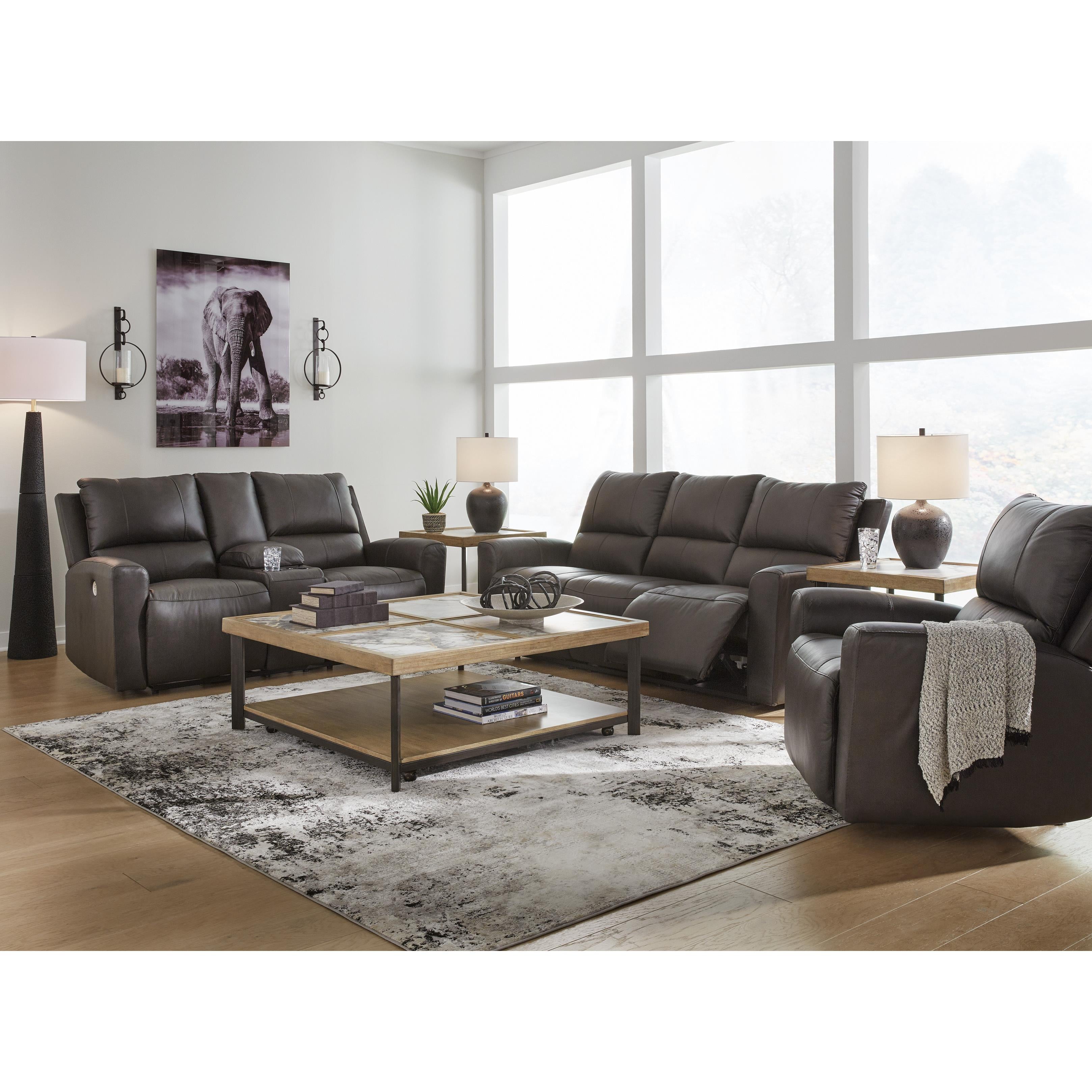 Signature Design by Ashley Boxmere Power Reclining Leather Match Sofa U1310087 IMAGE 15
