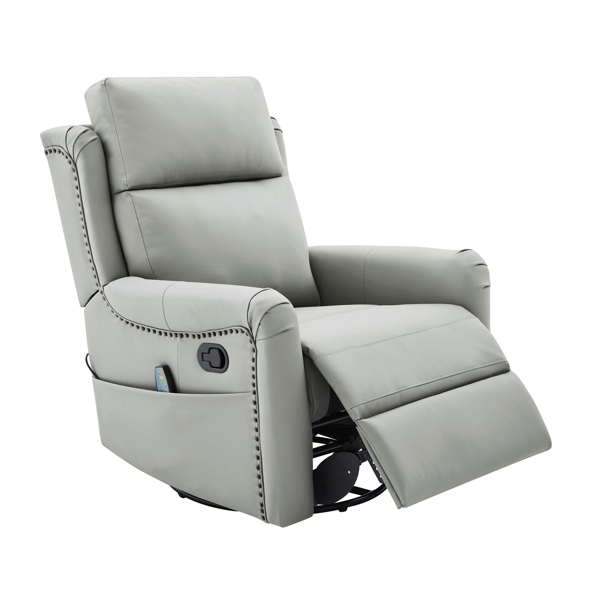 Manual Recliner Swivel Rocking Chair With 8 Point Massage And Heating