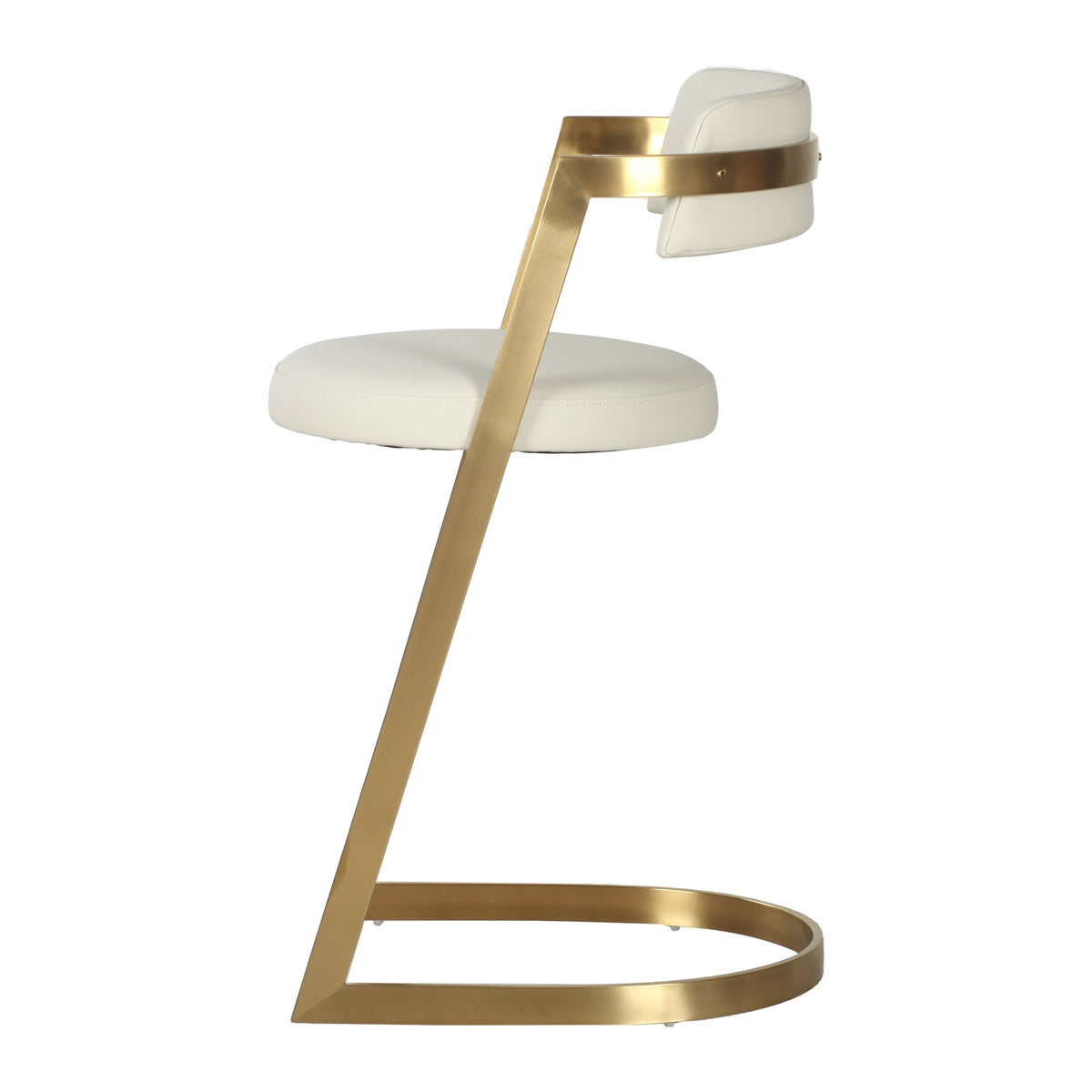 Shandra - Beige Leatherette + Gold Counter Stool