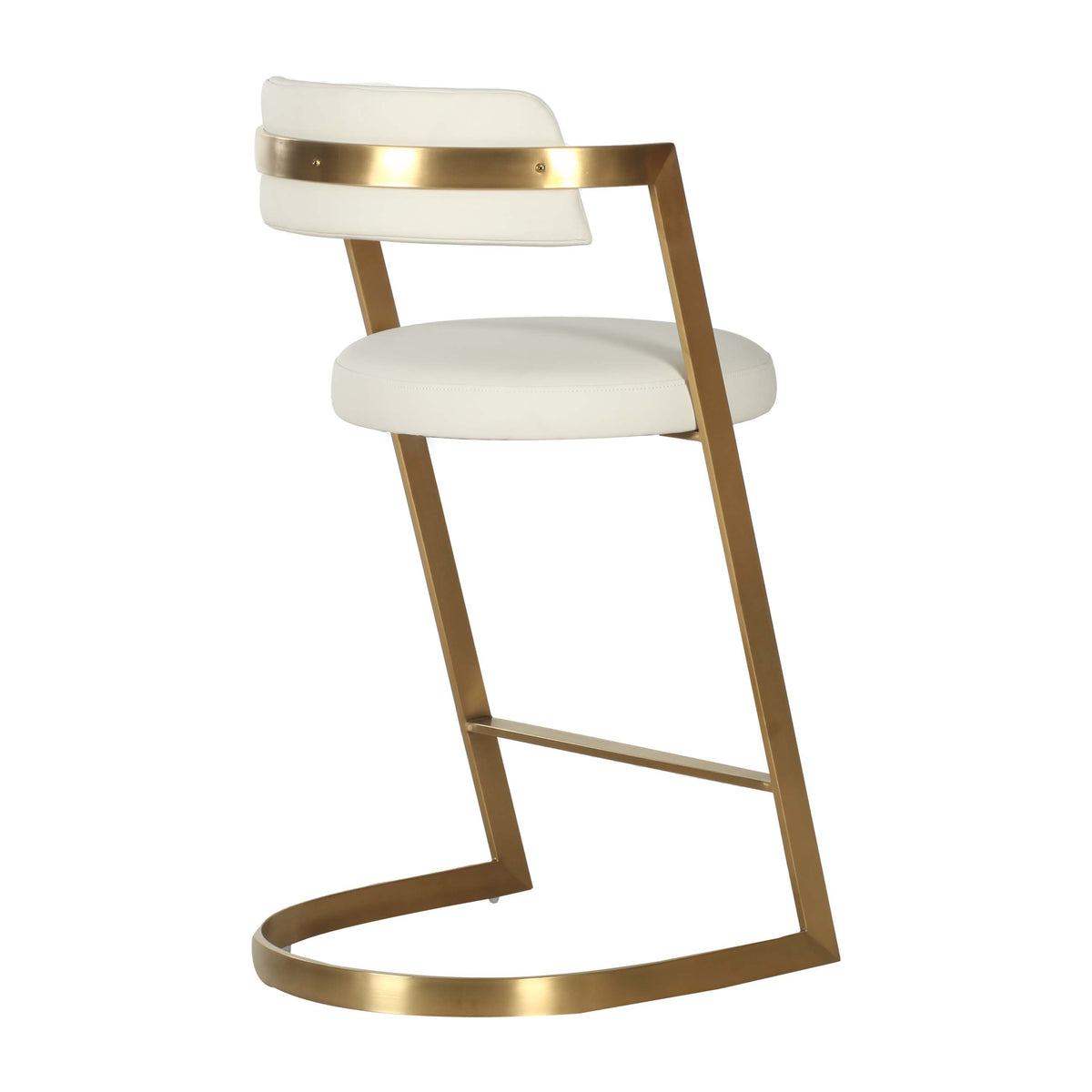 Shandra - Beige Leatherette + Gold Counter Stool