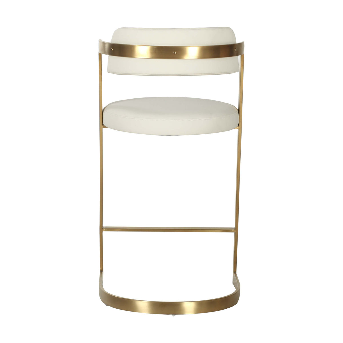 Shandra - Beige Leatherette + Gold Counter Stool
