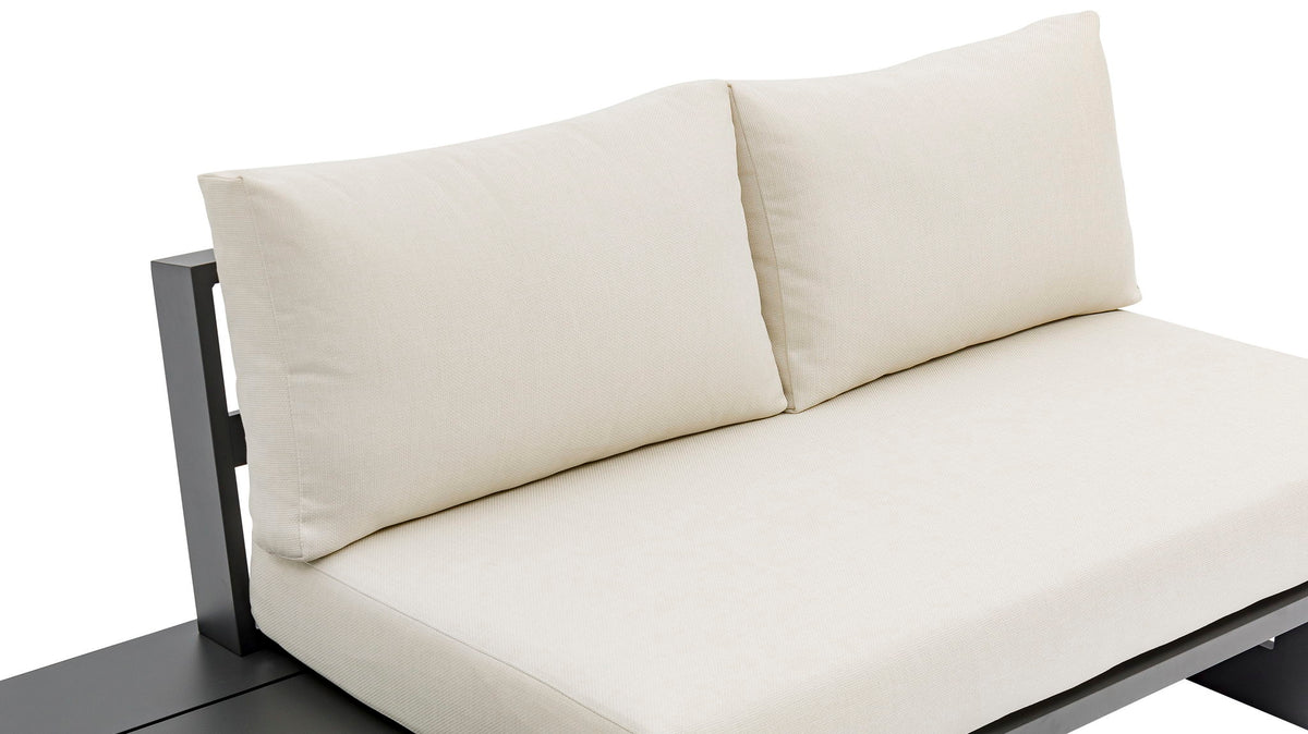 Maldives - Water Resistant Outdoor Patio Sectional With Gray Frame - Cream