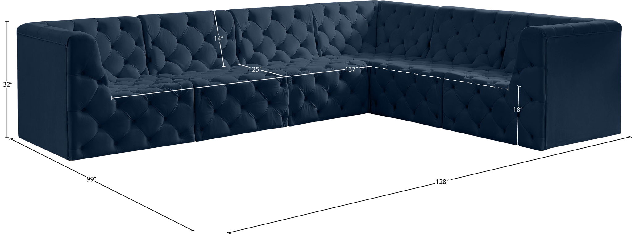 Tuft - 6 Piece Modular Sectional