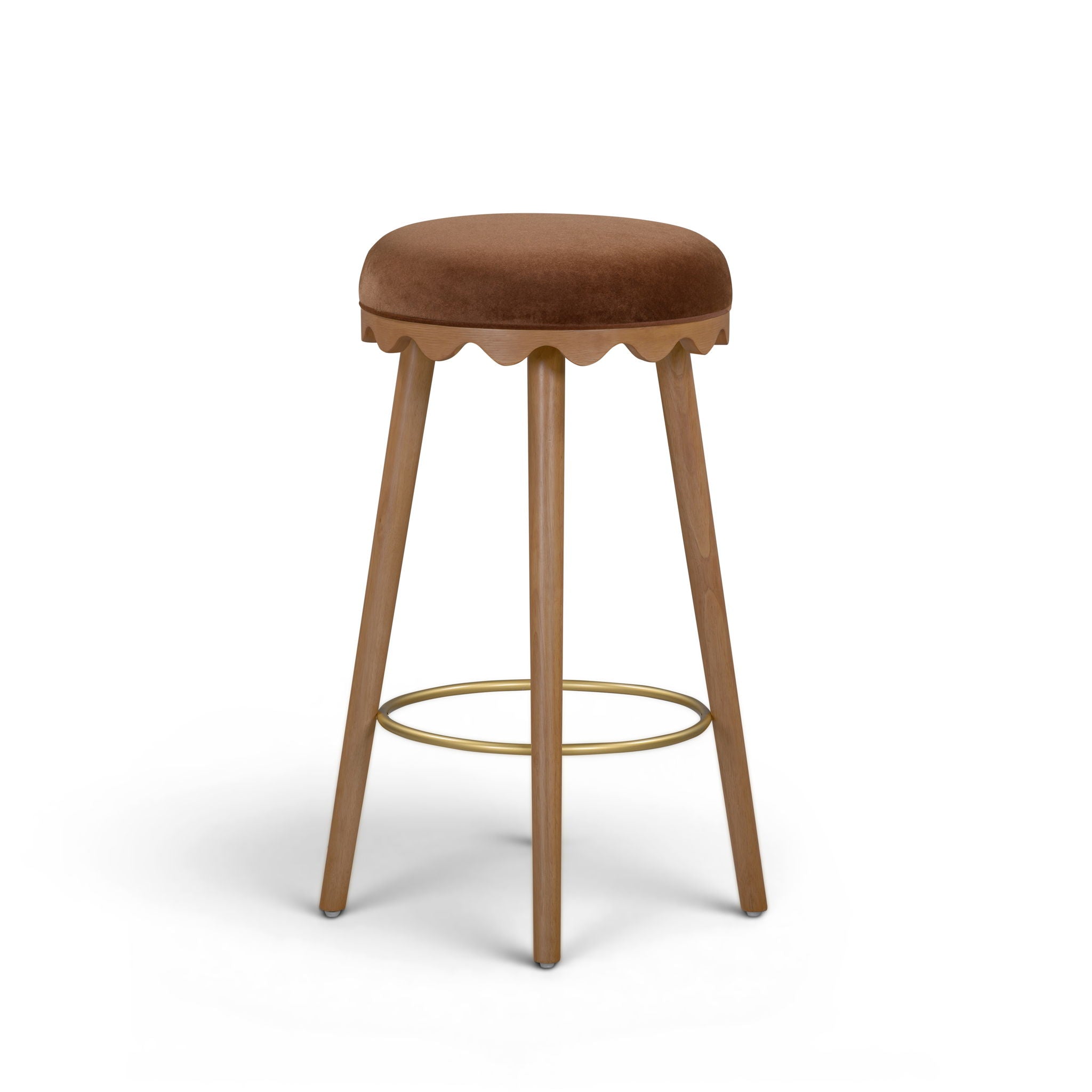 Oodle - Performance Vegan Mohair Light Walnut Stool
