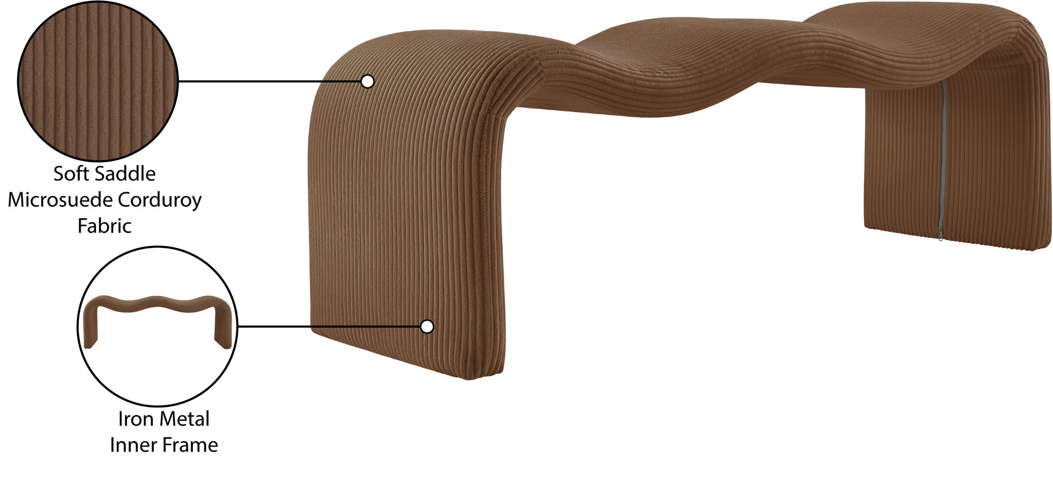 Willow - Corduroy Bench - Saddle