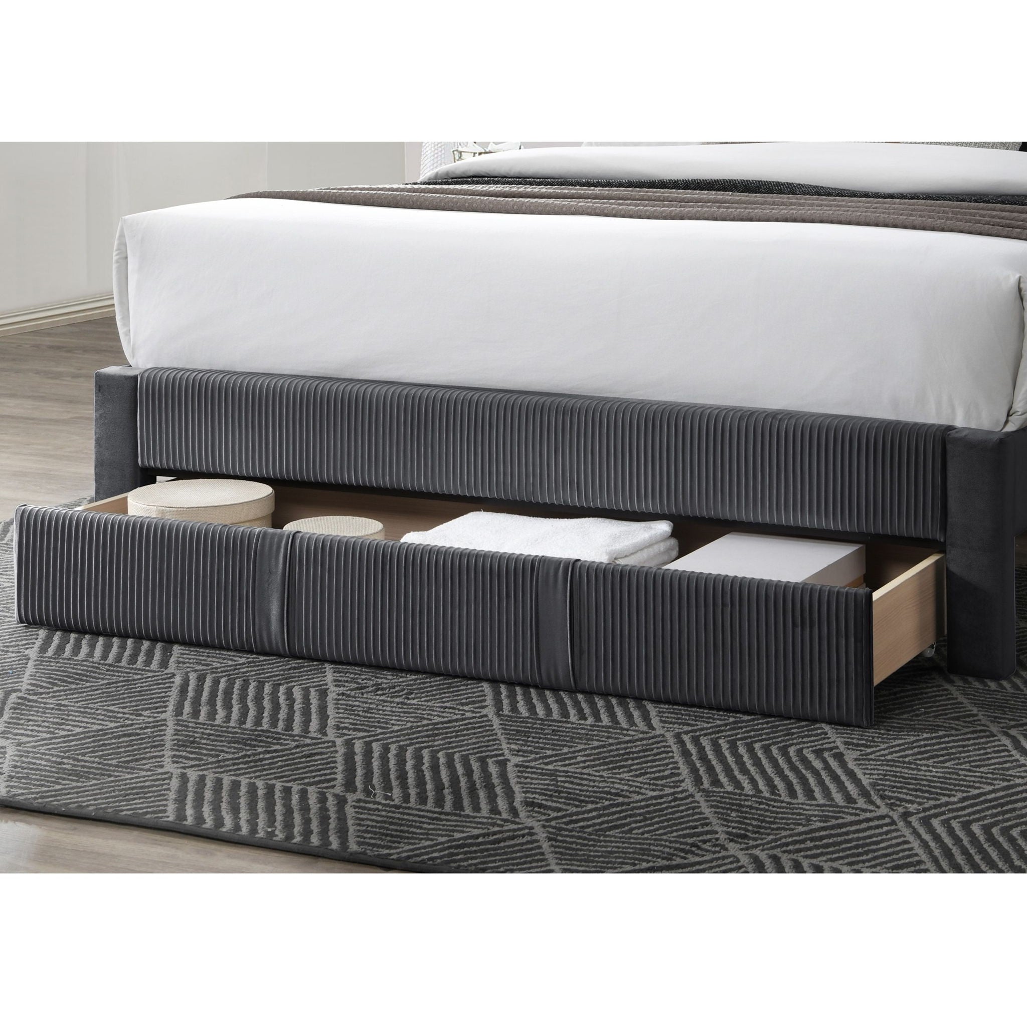 Contemporary Bed With Storage Drawer