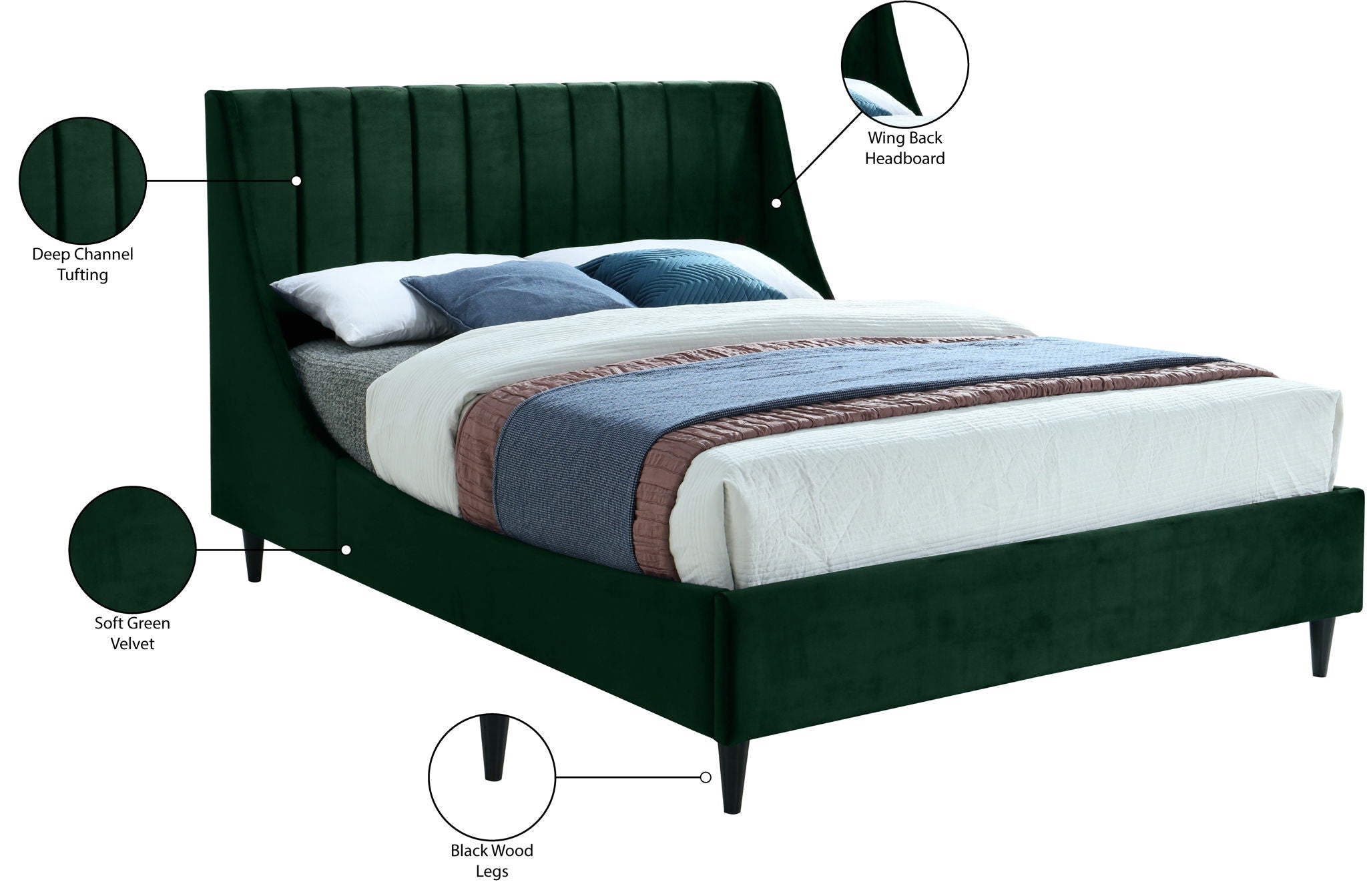 Eva - Velvet Bed