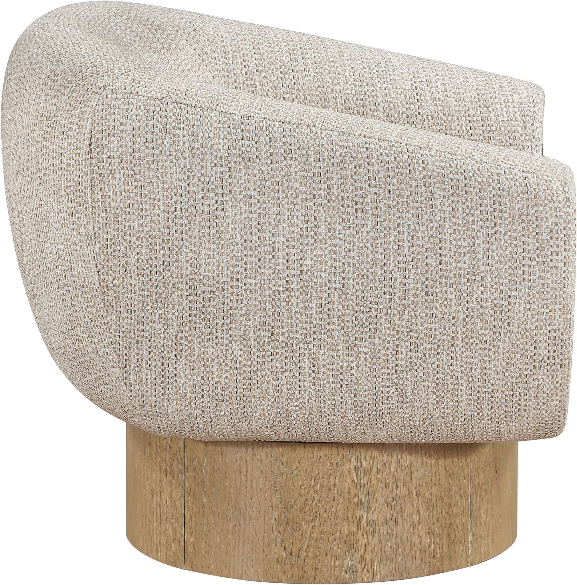 Avella - Interwoven Fabric Swivel Accent Chair - Light Brown Base