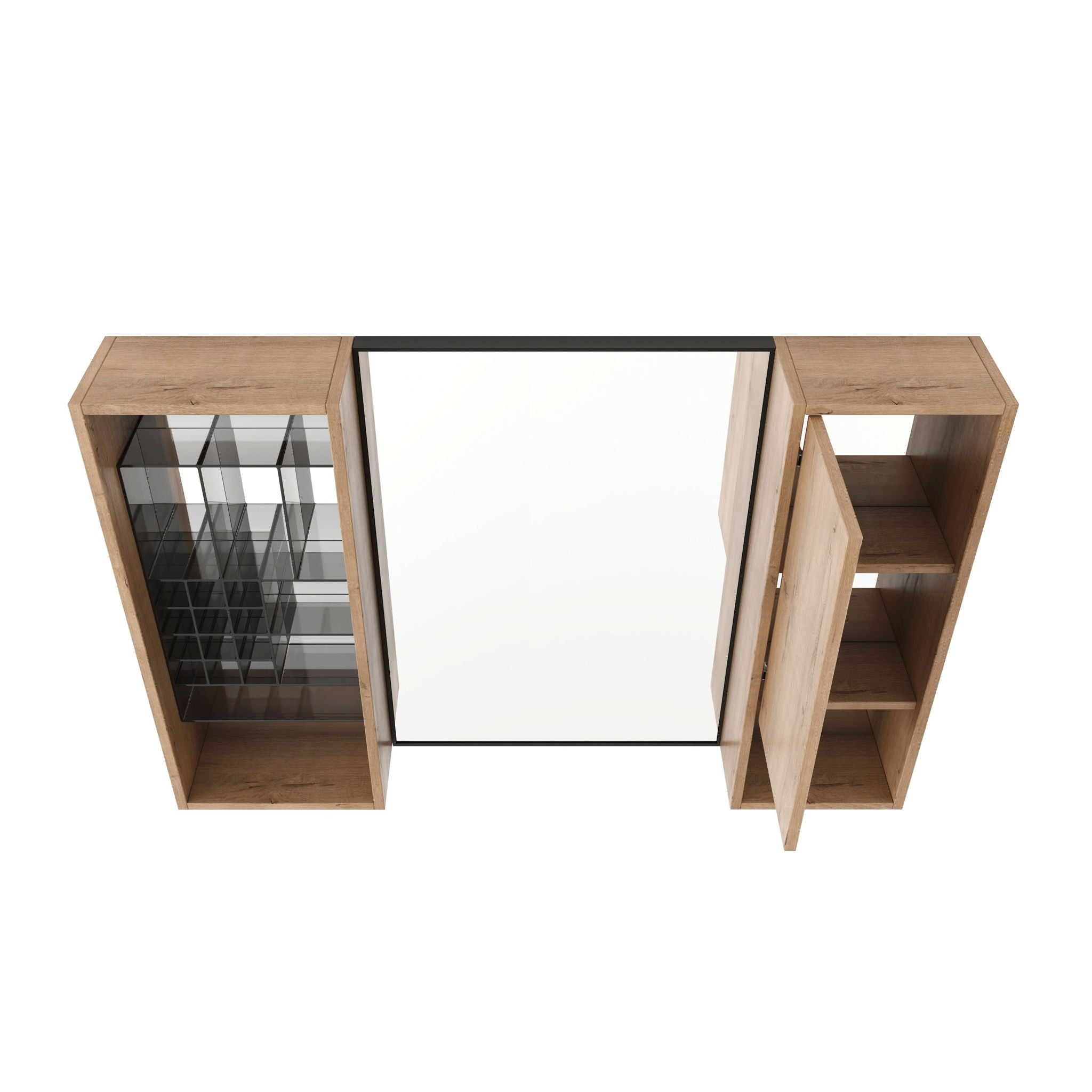 41.3" Wall Mounted Cabinet With Storage, Medicine Cabinet With Door And Adjustable Shelves - Imitative Oak