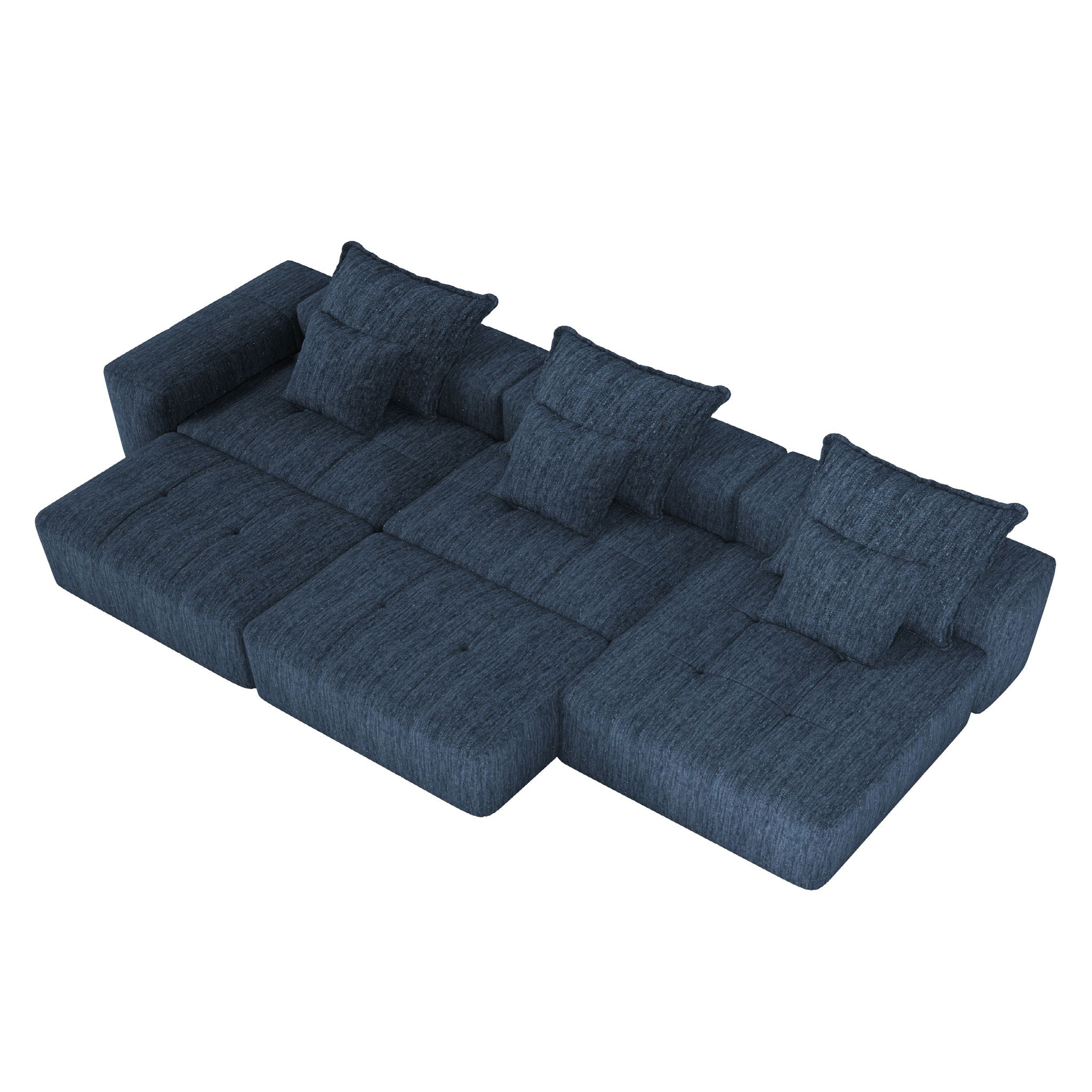 Modern Oversized Diy Combination Modular Sectional Sofa & Pillows