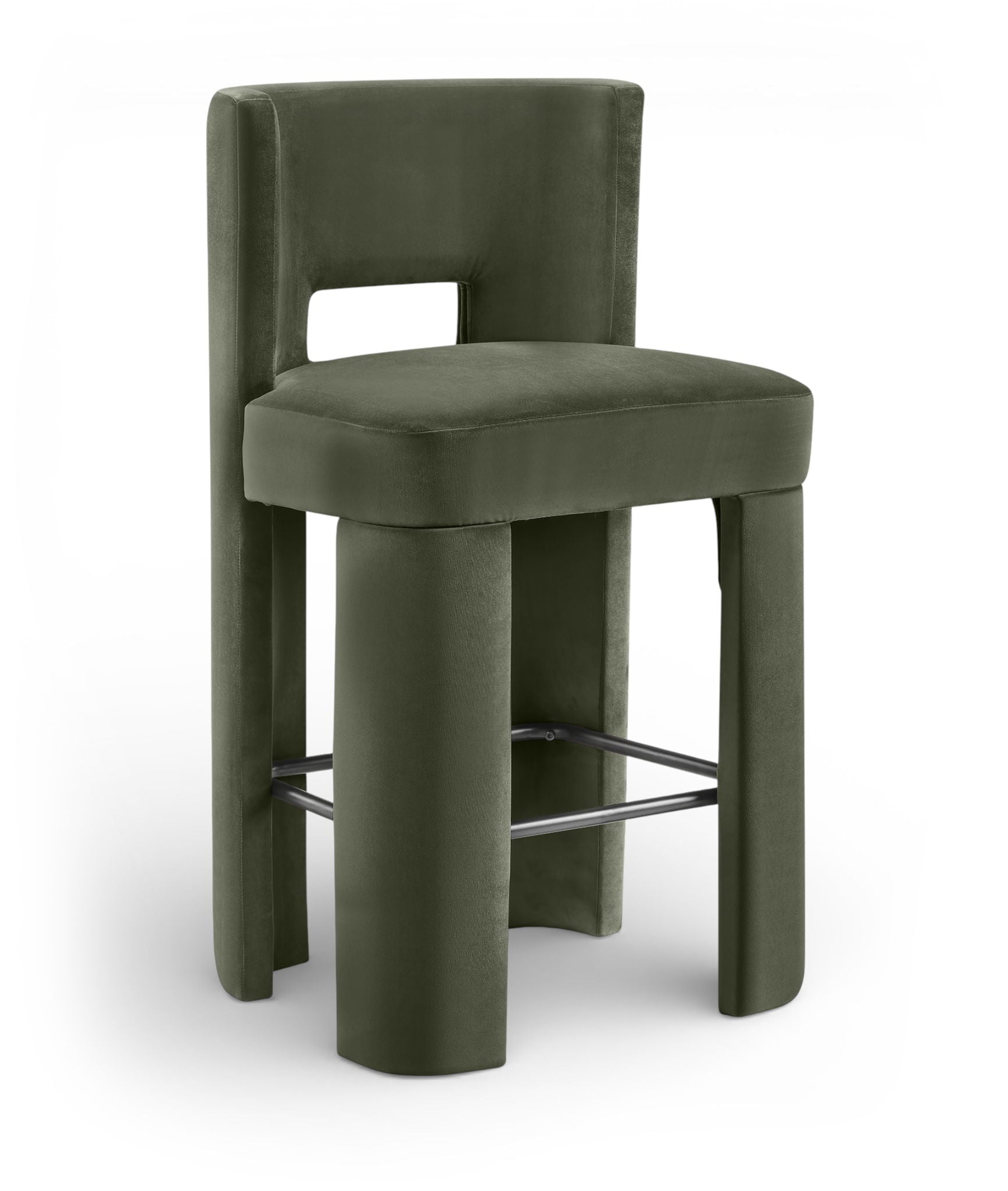 Zuno - Velvet Performance Fabric Upholstered Bar Stool (Set of 2)