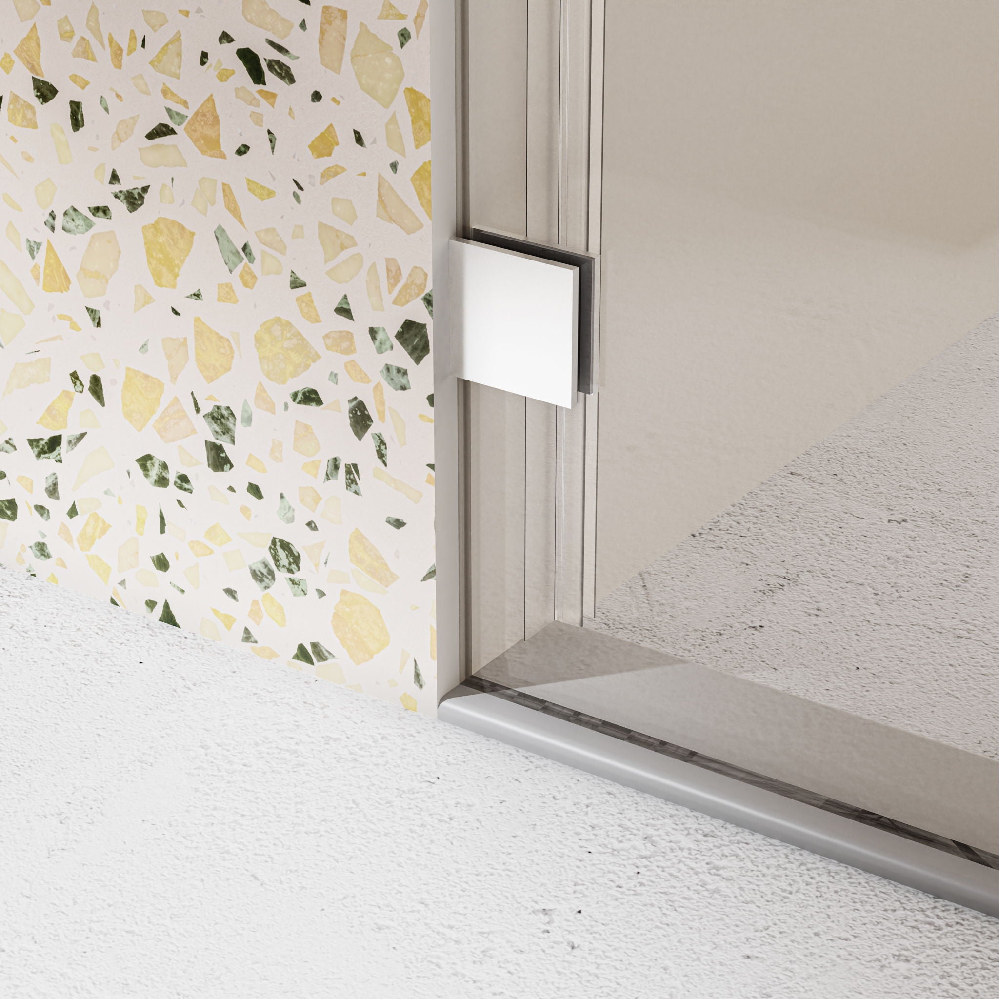 Frameless, Single Sliding Soft Close Shower Doors, 5/16" Sgcc Tempered Glass