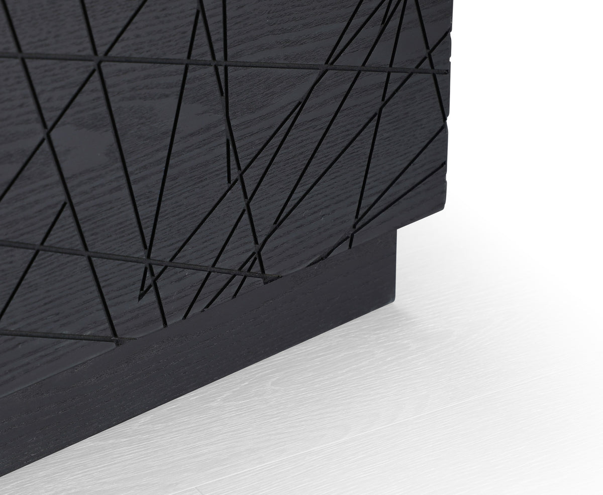 Kenda - Modern Black Oak Square Coffee Table With Storage