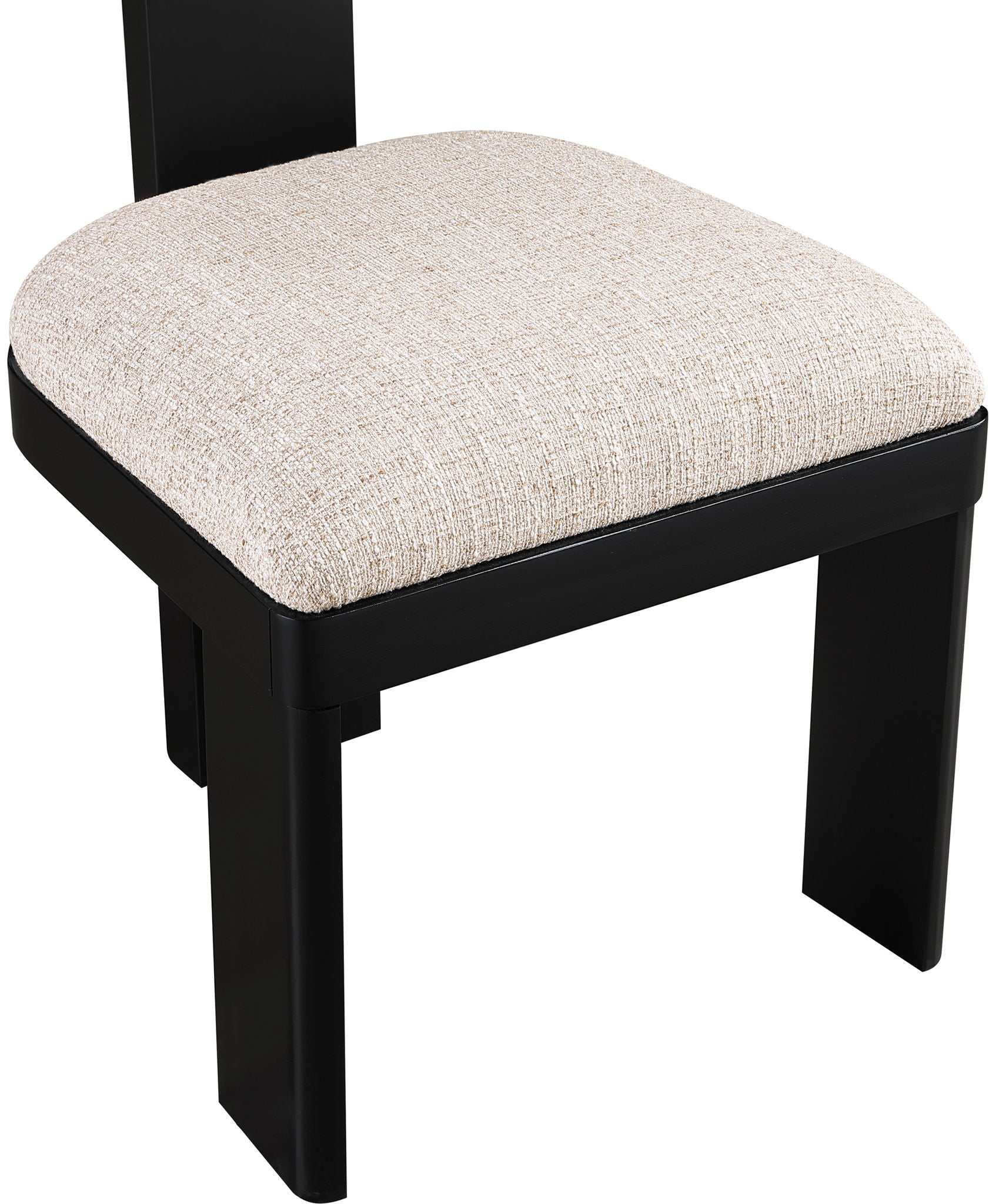 Timbra - Linen Textured Fabric Upholstered Dining Chair (Set of 2) - Black Base