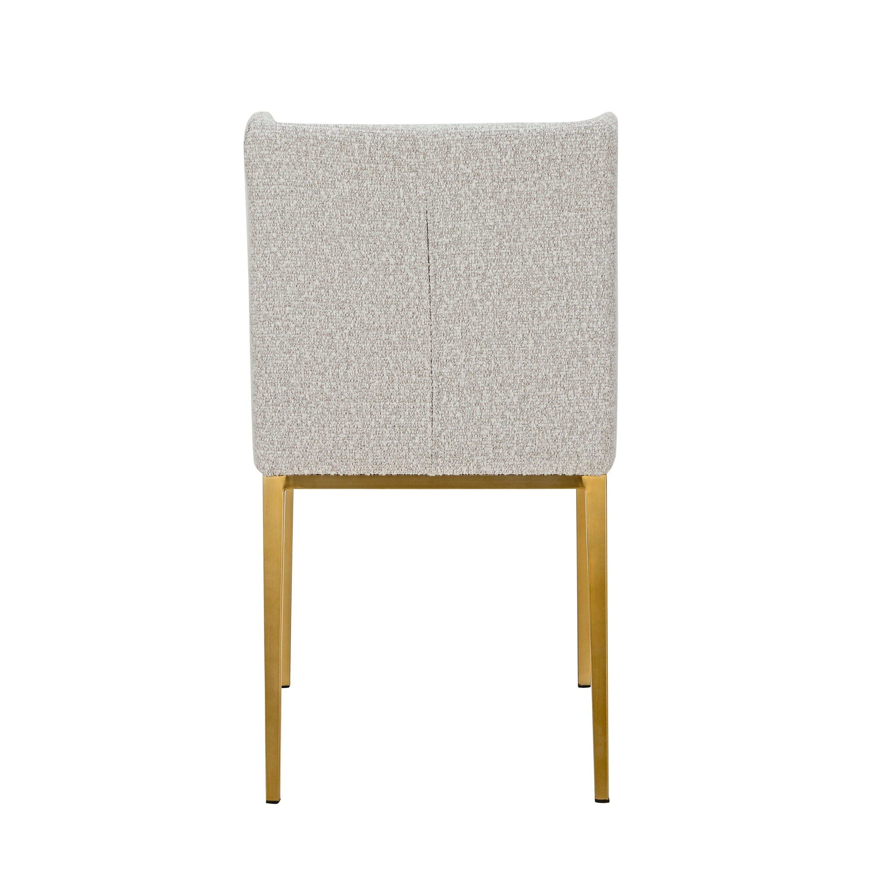 Modrest Mimi  - Modern Light Grey Fabric + Antique Brass Dining Chair (Set of 2)
