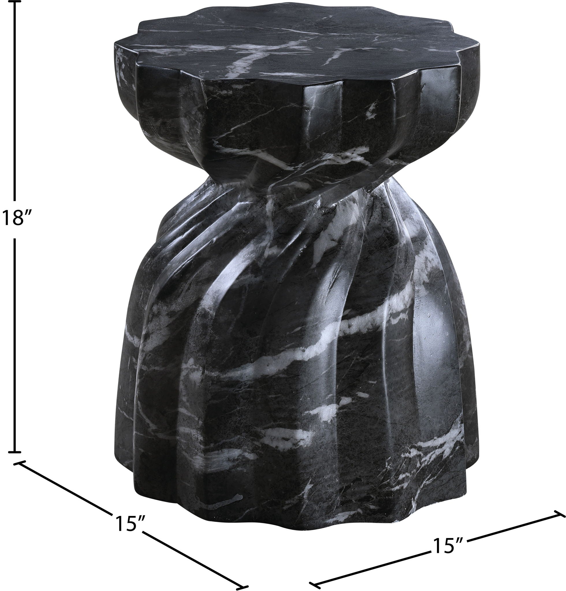Caserta - Marble Finish Concrete End Table
