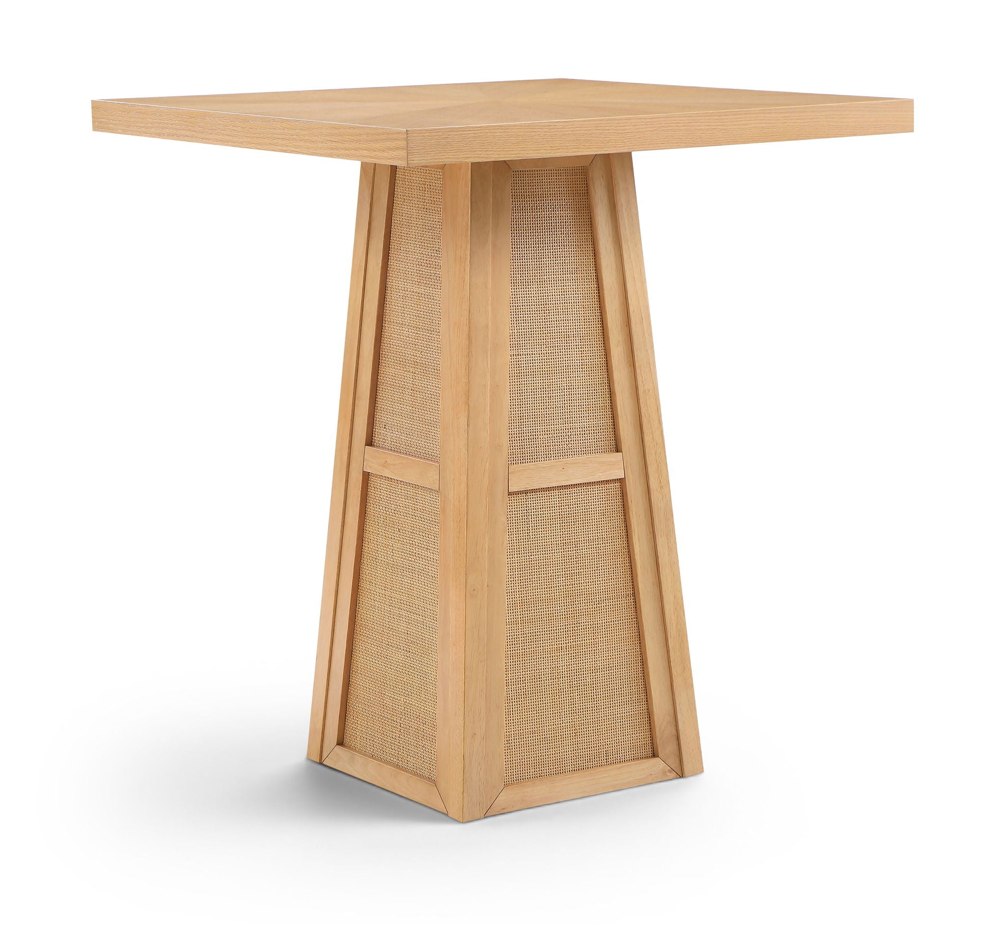 Fenwick - Cane, Oak Veneer And Solid Wood Bar Height Table
