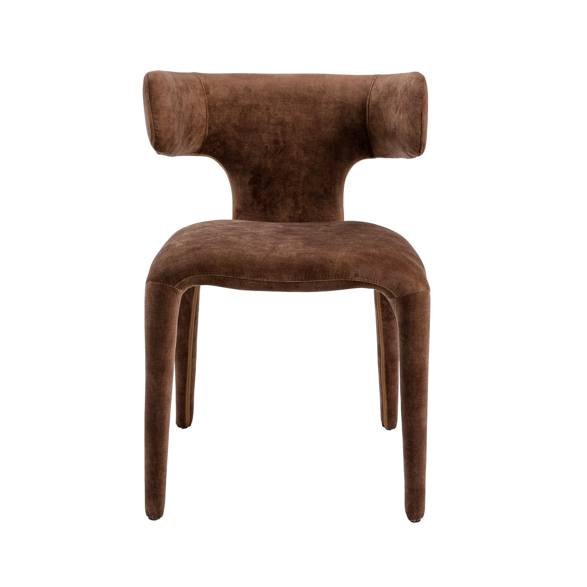 Saehee - Modern Camel Velvet Fabric Dining Chair