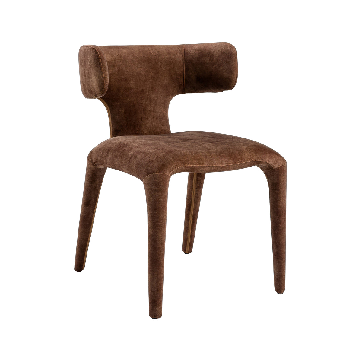 Saehee - Modern Camel Velvet Fabric Dining Chair