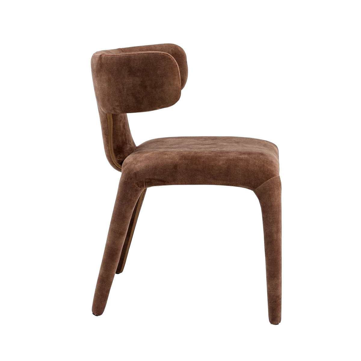 Saehee - Modern Camel Velvet Fabric Dining Chair