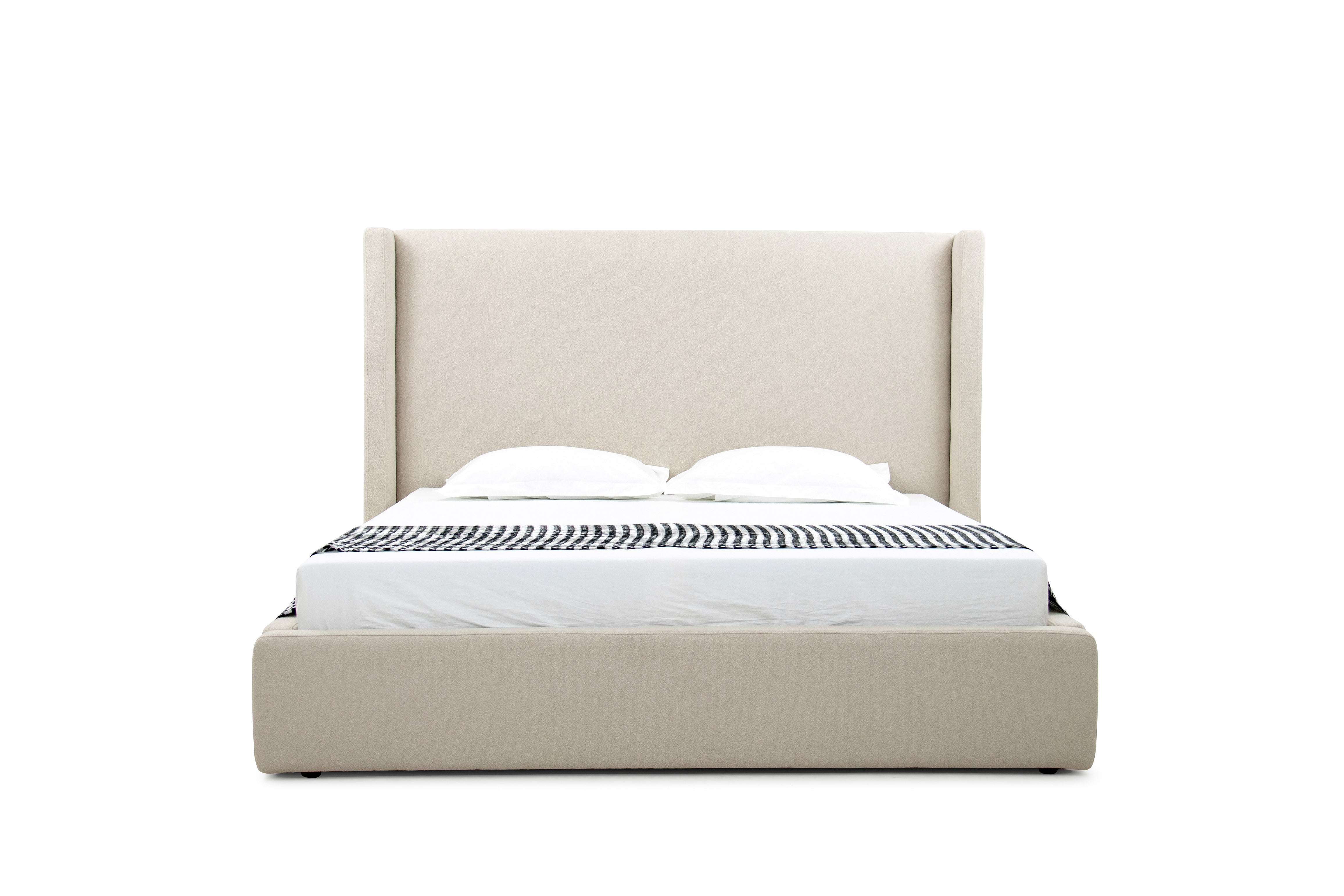Eastern King Modrest Byrne - Modern Beige Fabric Bed