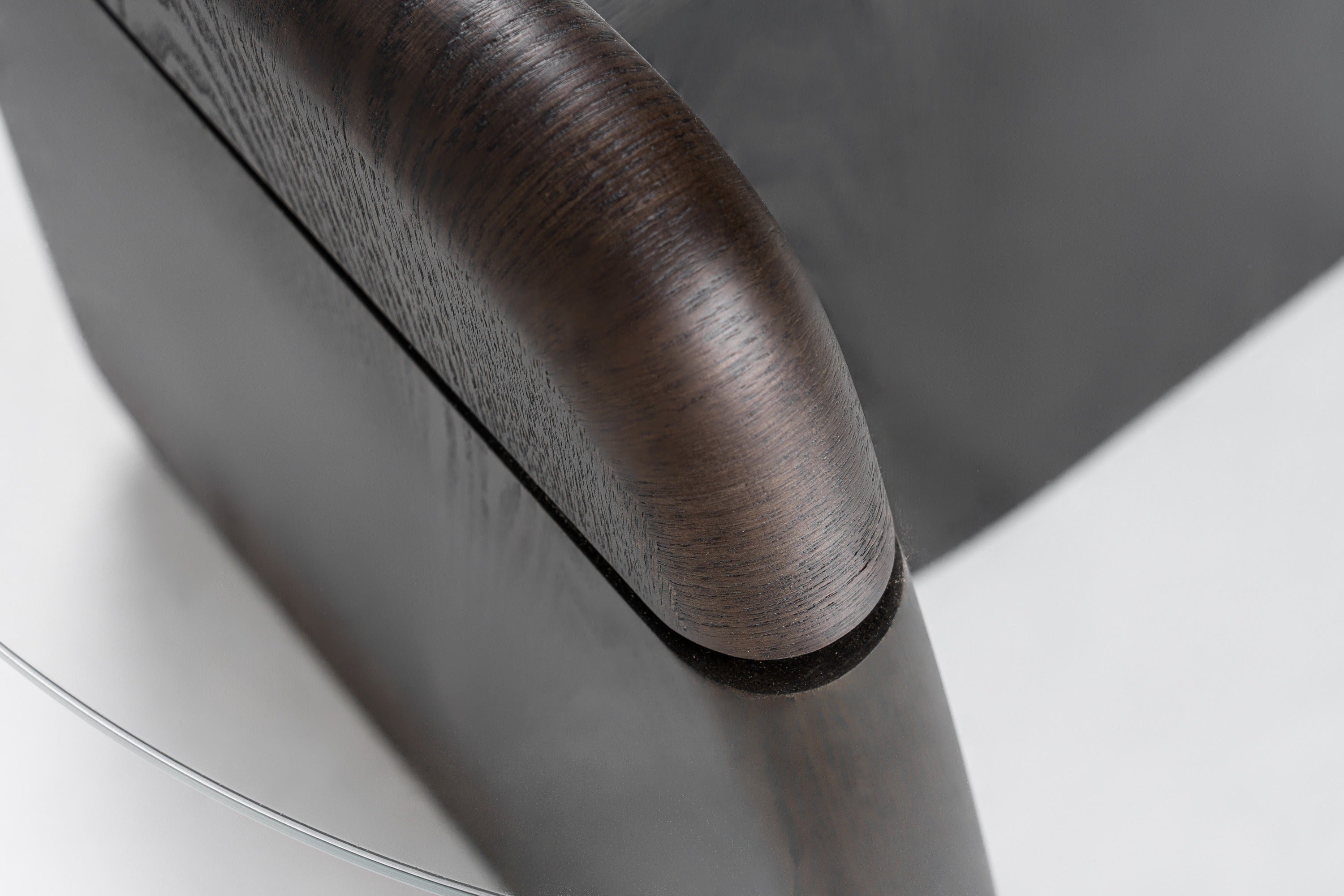 Modrest Buxton - Mid-Century Modern Glass + Dark Walnut End Table