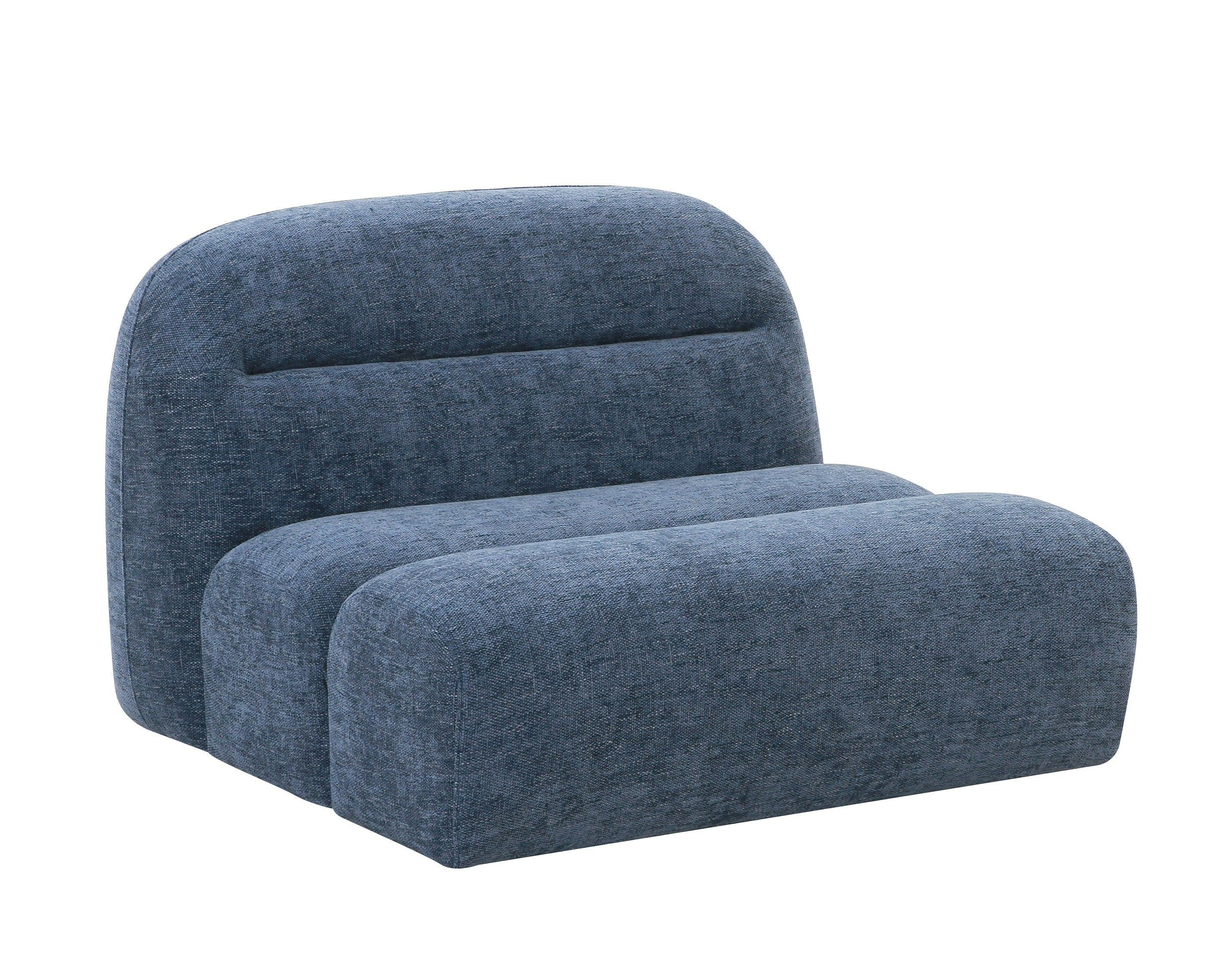 Divani Casa Forman - Modern Blue Fabric Modular Armless Sectional Seat