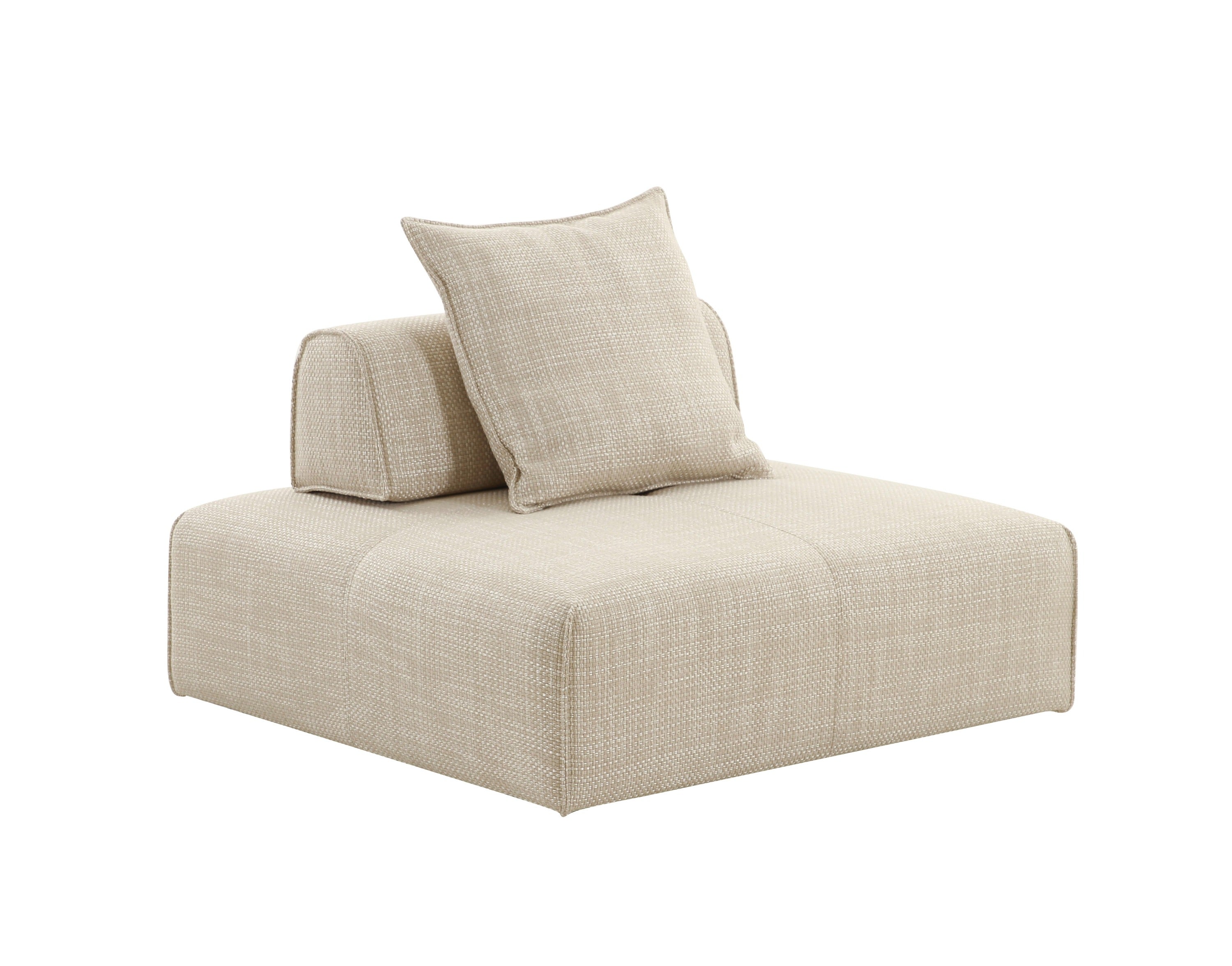Divani Casa Mondo - Modern 2 Seat Modular Beige Fabric Sectional