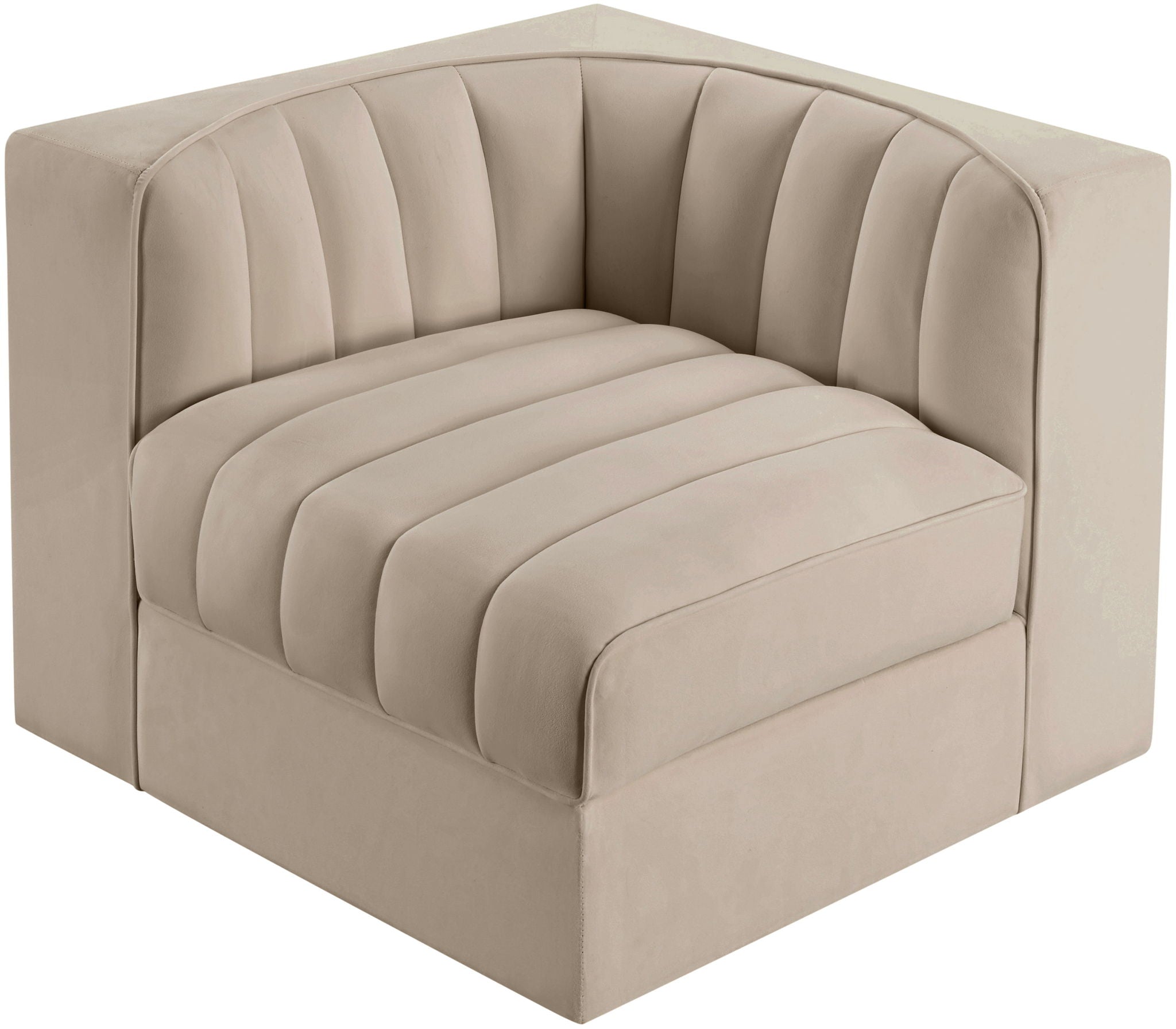 Rummi - Velvet Performance Fabric Upholstered Modular Corner Chair