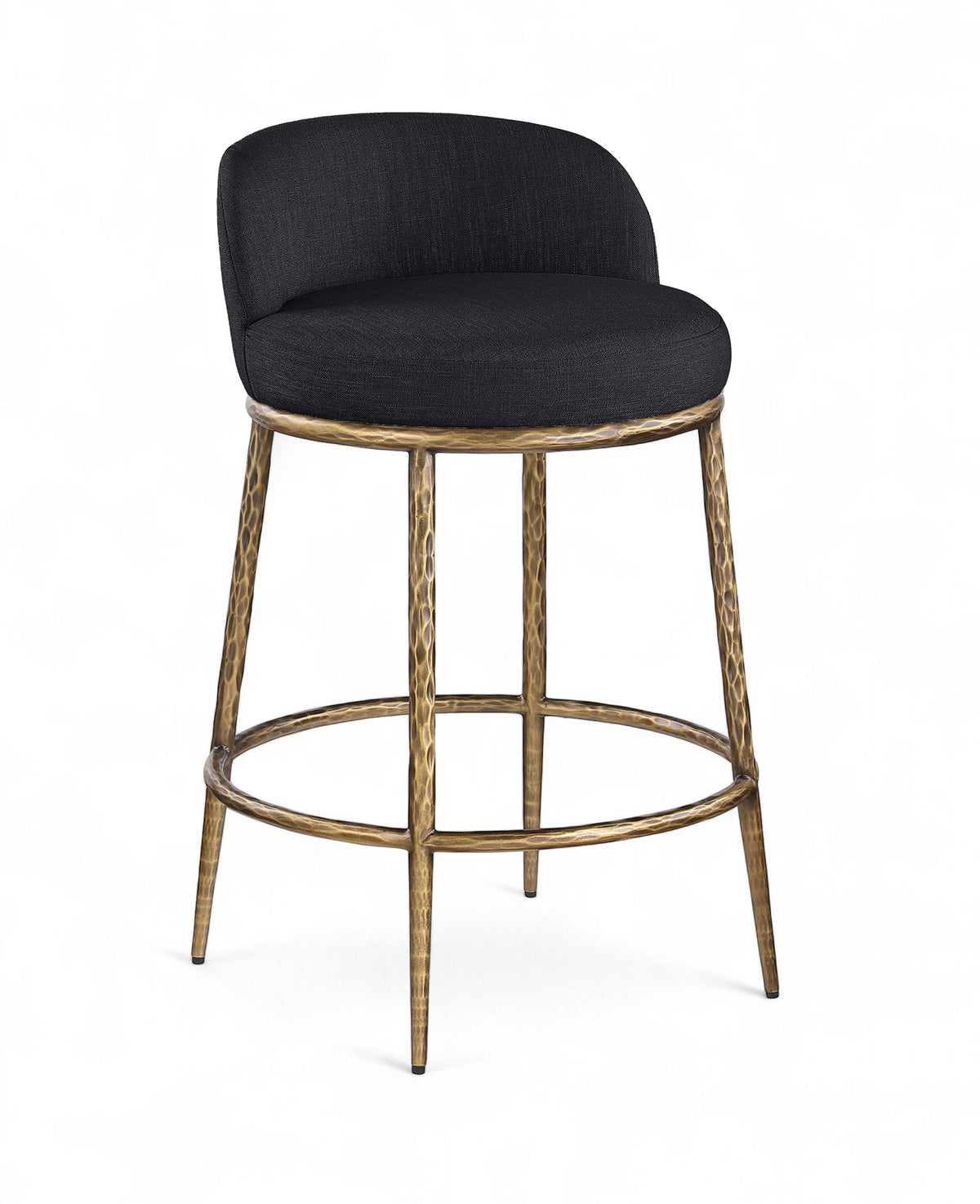 Ferro - Upholstered Counter Stool With Brushed Gold Base