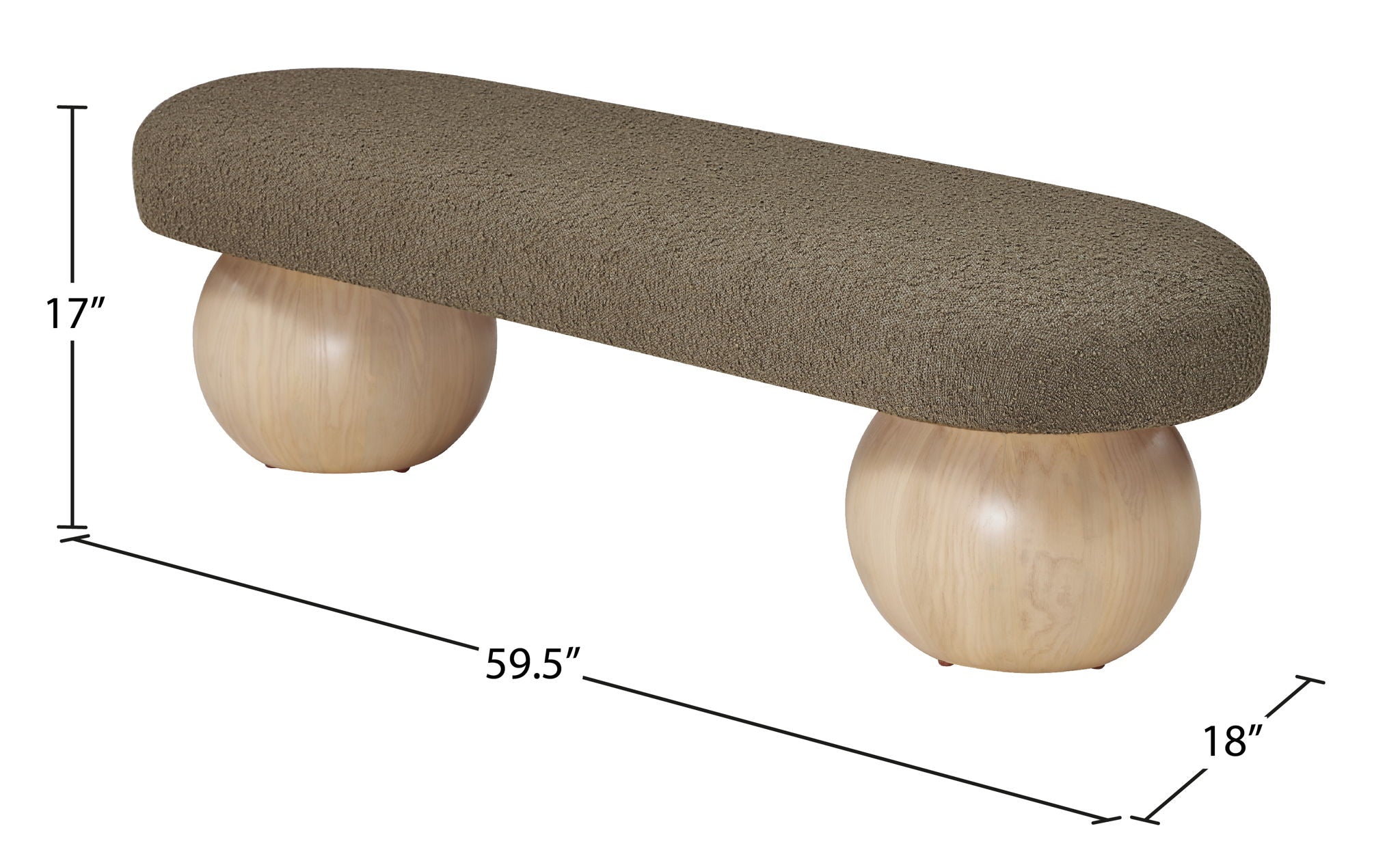 Bowie - Bench - Light Brown Legs