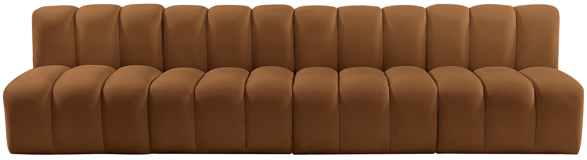 Arc - Velvet 4 Pieces Modular Sofa - Saddle