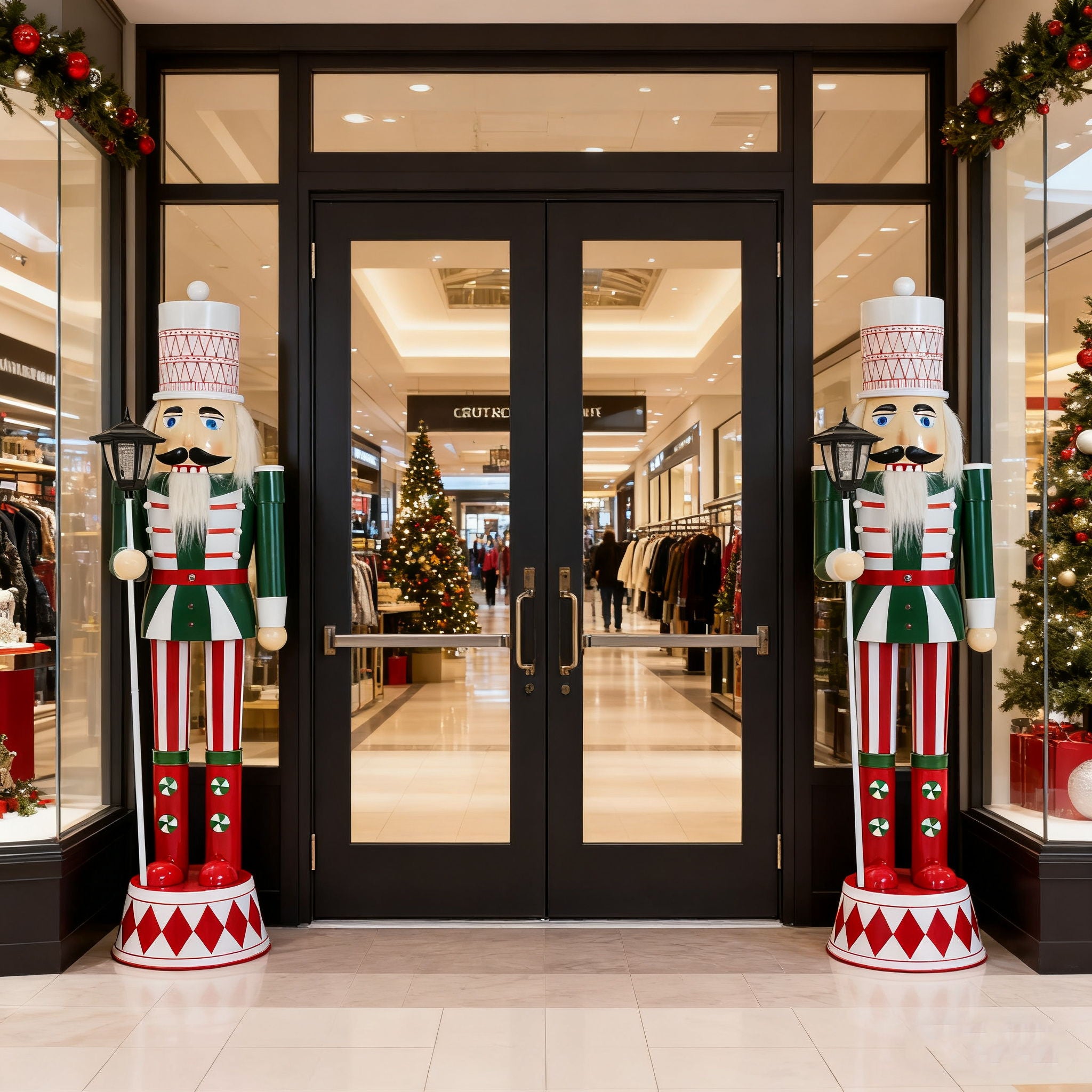 Classic Nutcracker Holiday Decor, Durable Construction - Green / Red / White