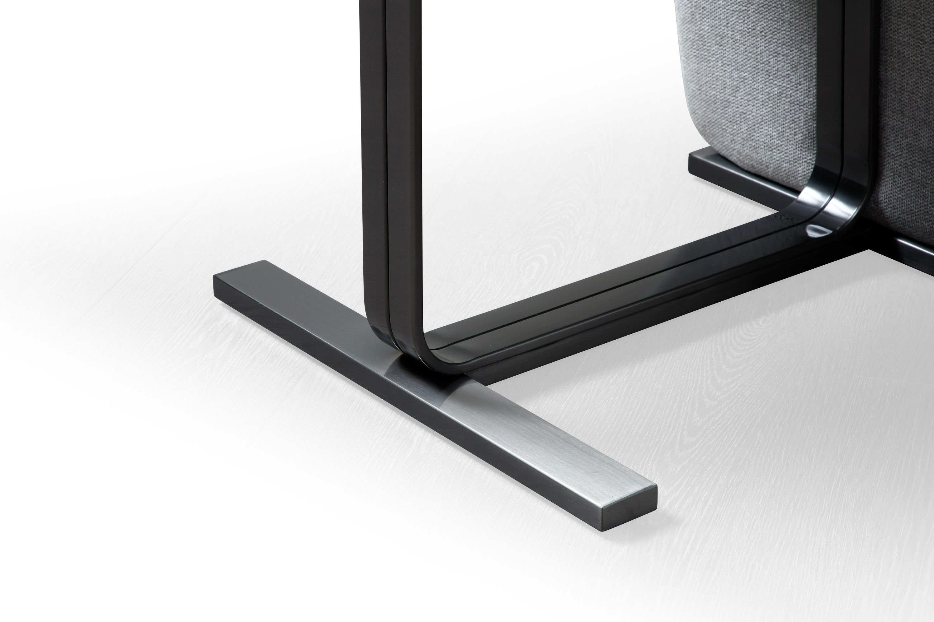 Modrest Tasha - Modern Grey Linen + Brushed Gunmetal Dining Chair (Set of 2)