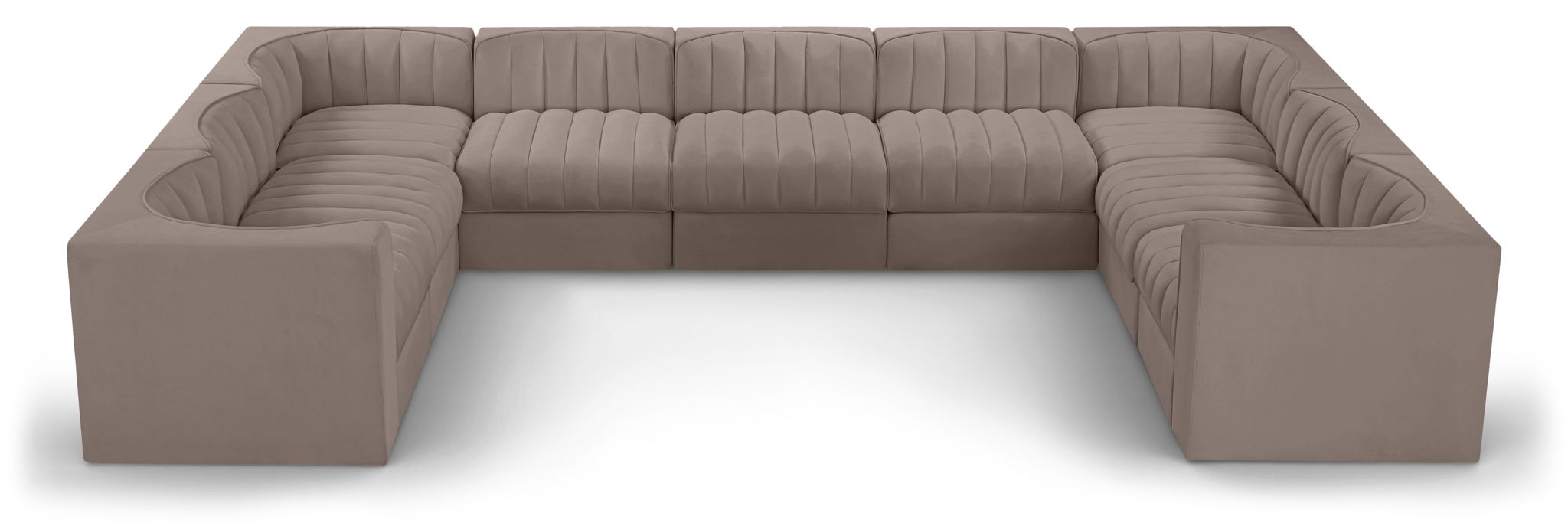 Rummi - Velvet Performance Fabric Upholstered 9 Piece Modular Sectional