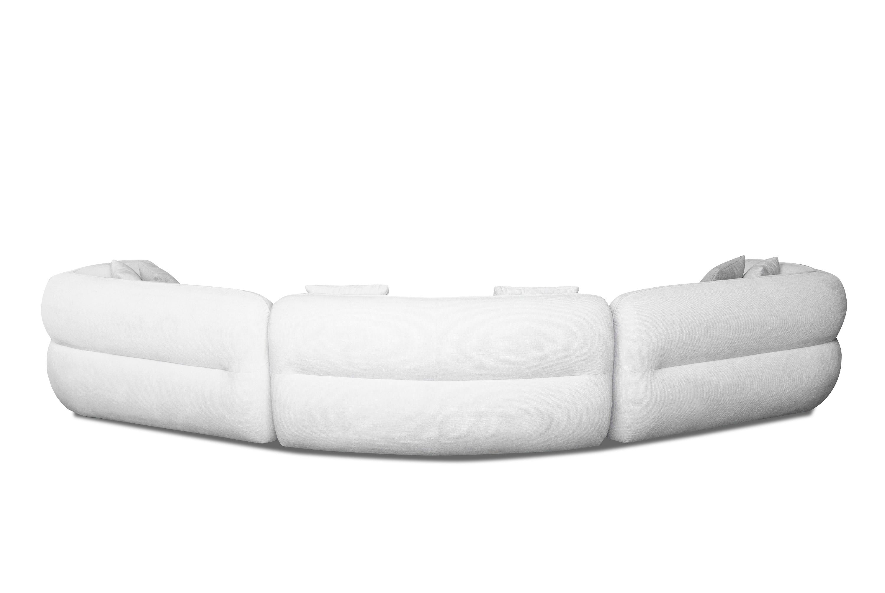 Divani Casa Gypsy - Modern Off-White Fabric Curved Sectional Sofa